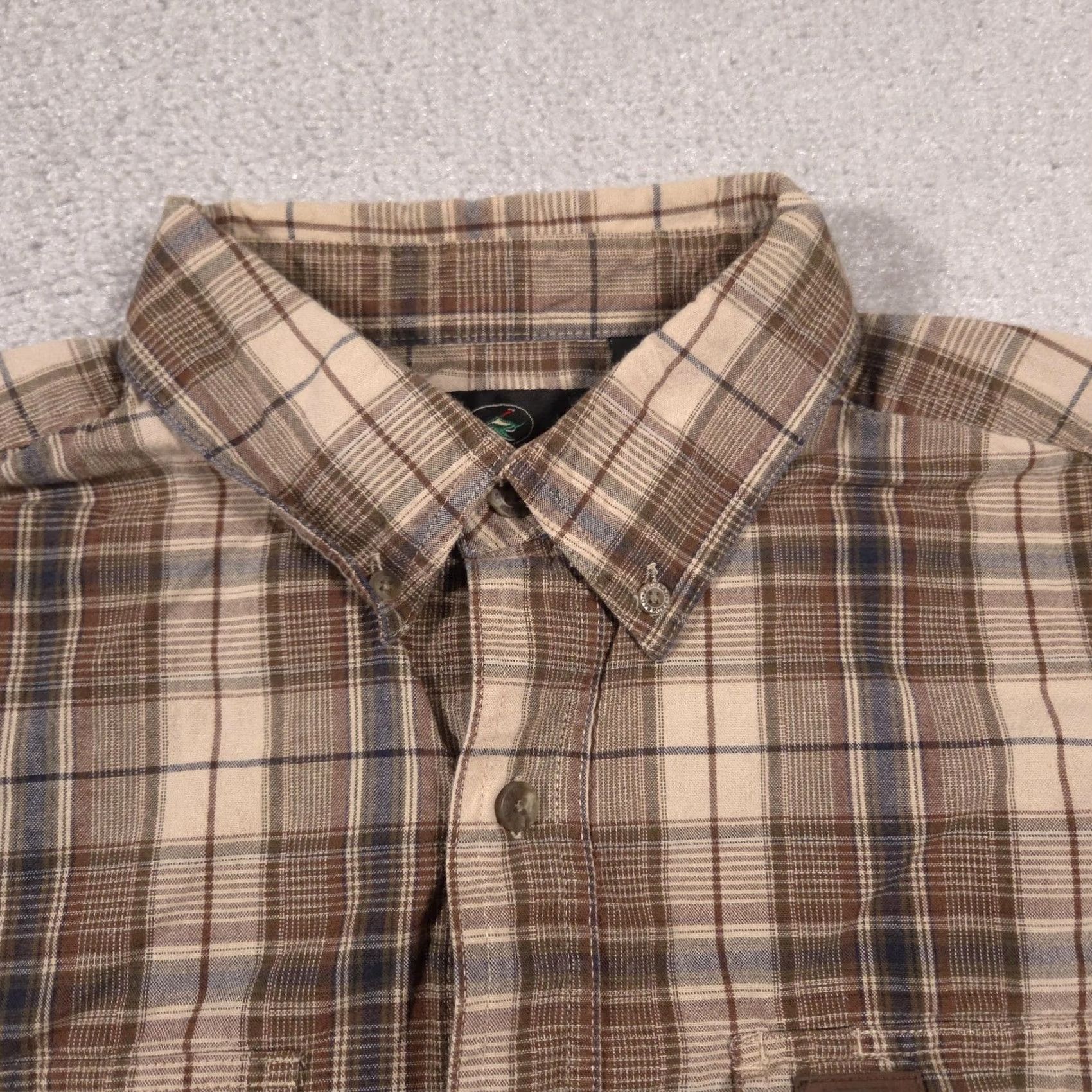 Vintage RedHead Shirt Mens Large Brown Plaid Short Sleeve Button-Front Pocketed Size US L / EU 52-54 / 3 - 5 Thumbnail