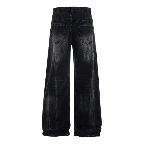 Vintage Retro punk casual loose wide-leg washed distressed jeans Size US 32 / EU 48 - 2 Thumbnail
