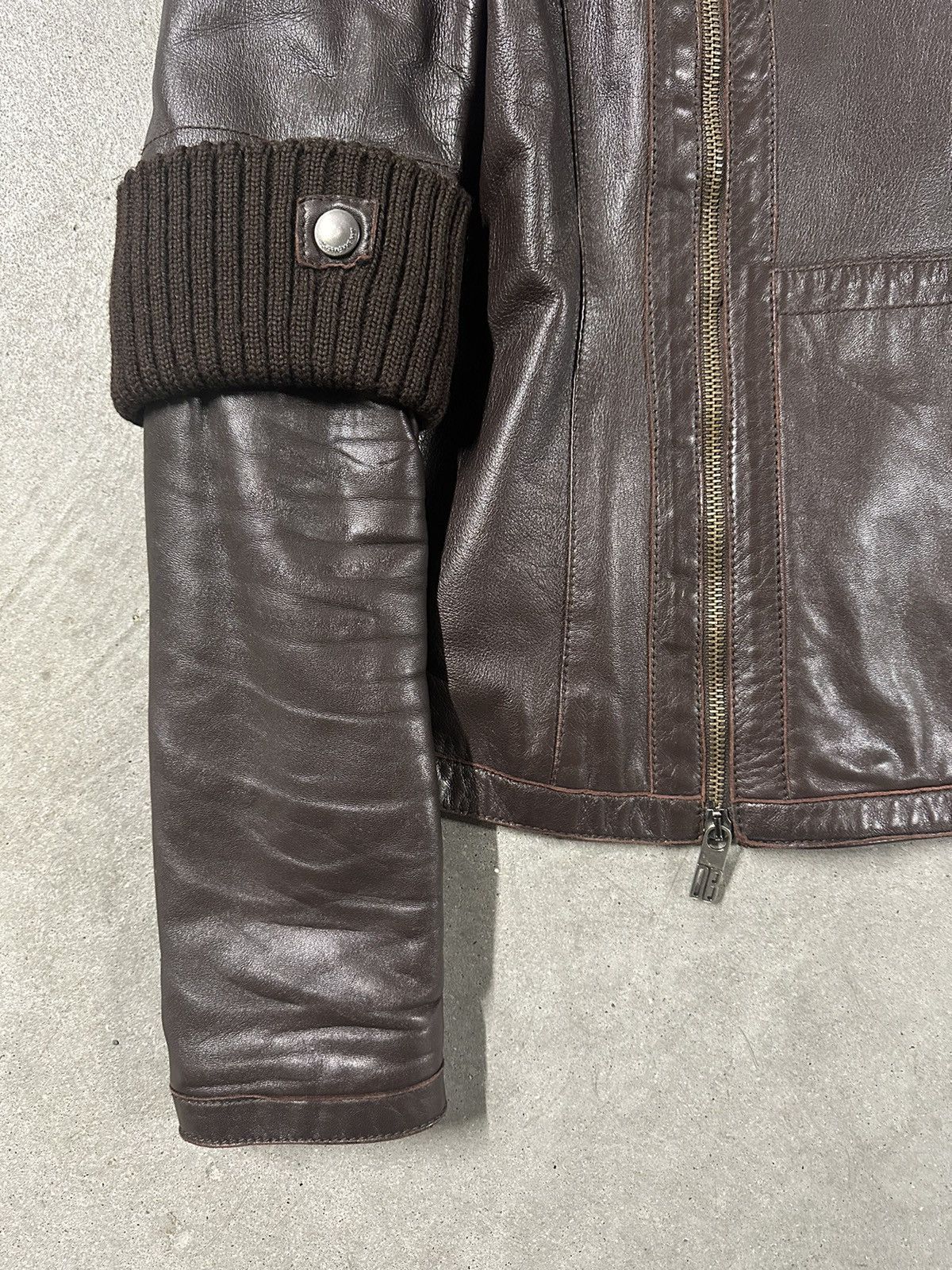 Dirk Bikkembergs × Vintage RARE A/W04 Dirk Bikkembergs Runway Lamb Leather Jacket Size L / US 10 / IT 46 - 12 Thumbnail