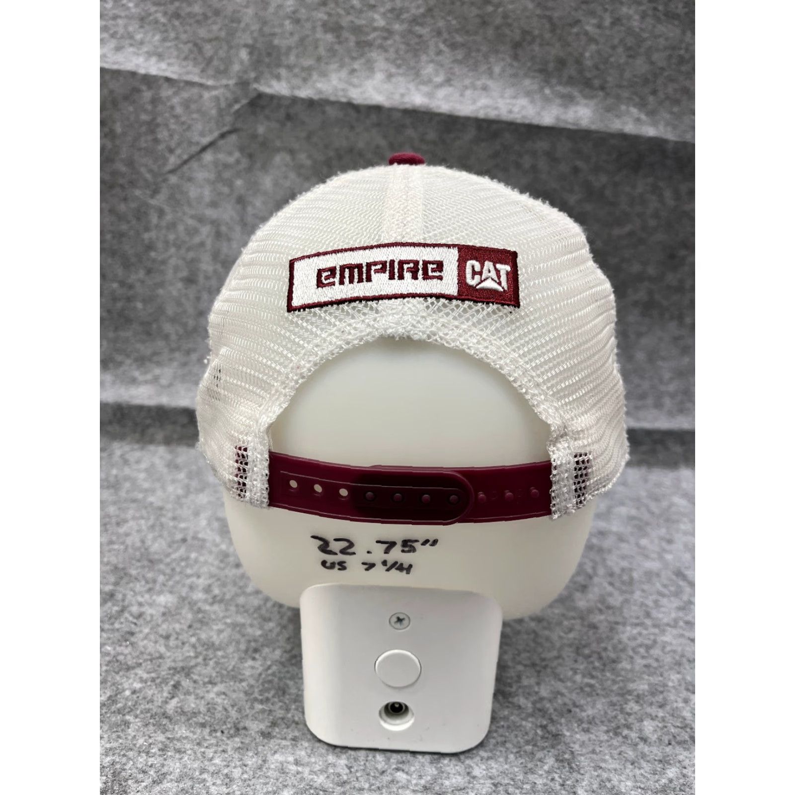 Vintage CAT Hat Cap Strap Back Adult Red Trucker Hat Cotton Polyester Twill Adjustable Lightweight Lined Casual Work Men Mens Size ONE SIZE - 6 Thumbnail