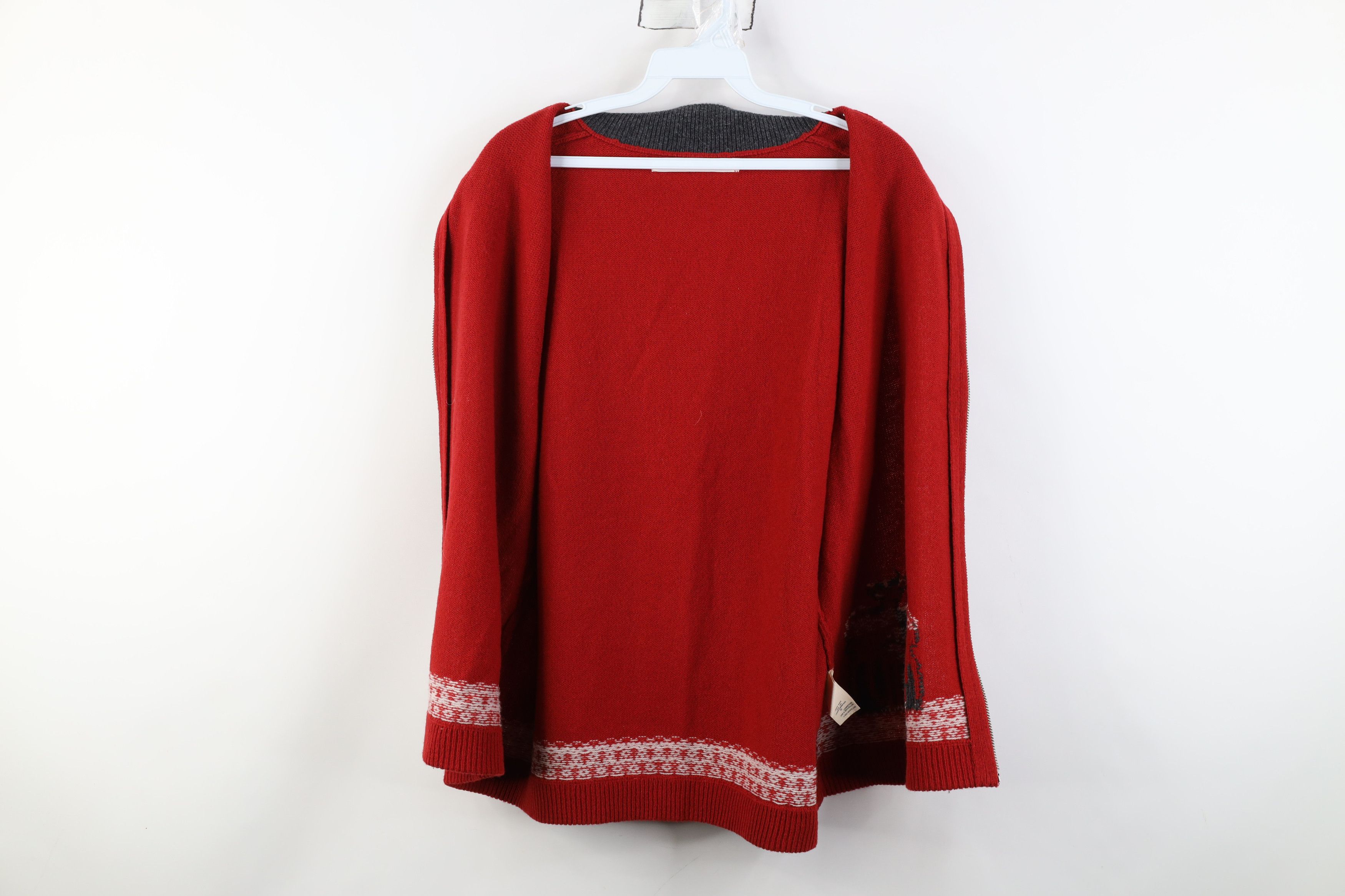 Woolrich Woolen Mills Vintage Woolrich Nature Deer Wool Knit Zip Sweater Vest Red Size XL / US 12-14 / IT 48-50 - 8 Thumbnail