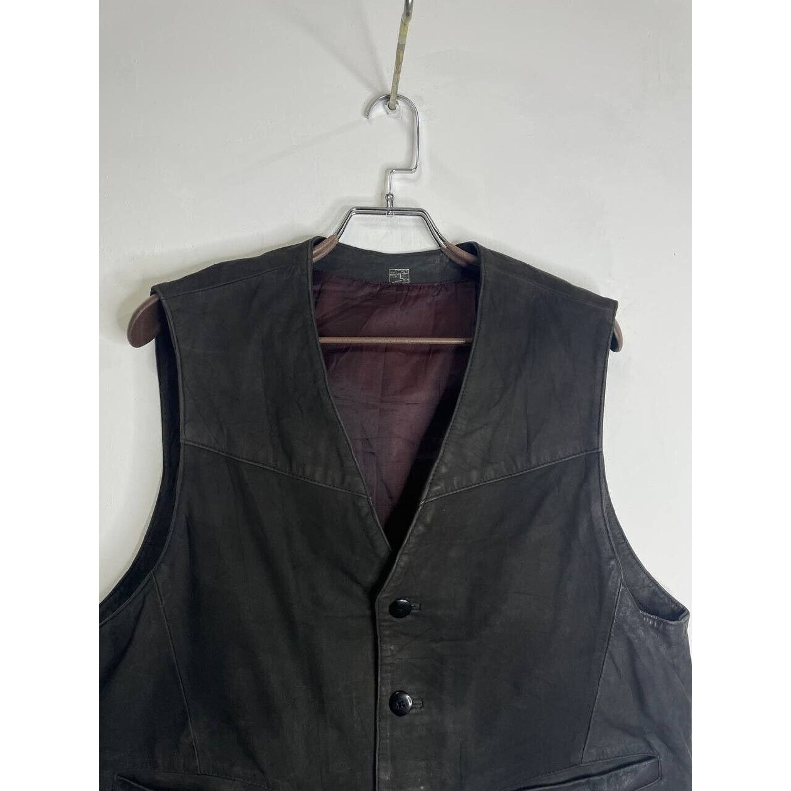Vintage Vintage Black Leather Western Vest Back Buckle Size L Size US L / EU 52-54 / 3 - 3 Thumbnail