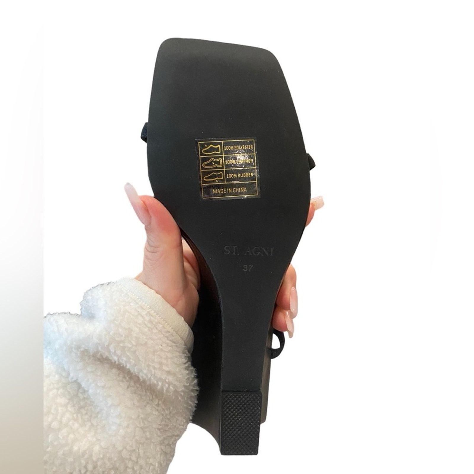 St. Agni ST.AGNI Brassiere Wedges Black 37 Size US 7 / IT 37 - 11 Thumbnail