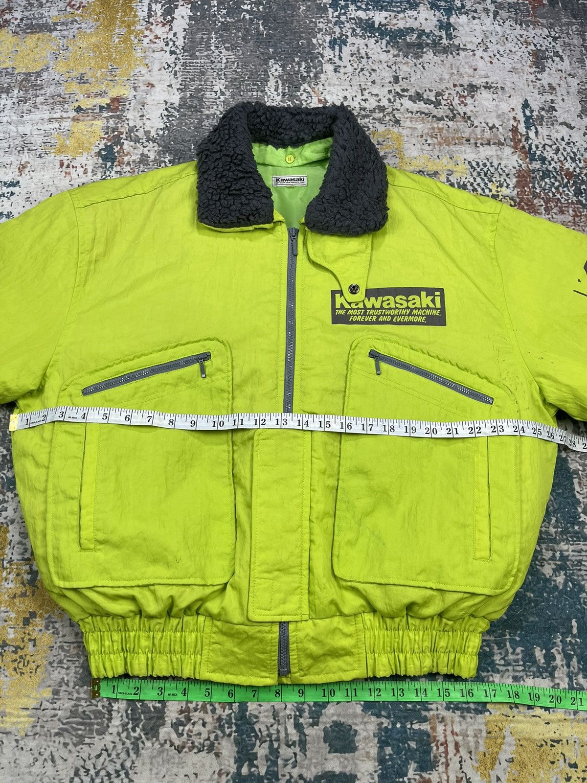 Sports Specialties Vintage Kawasaki Lime Green Motorcycle Nylon Jackets Size US M / EU 48-50 / 2 - 11 Thumbnail