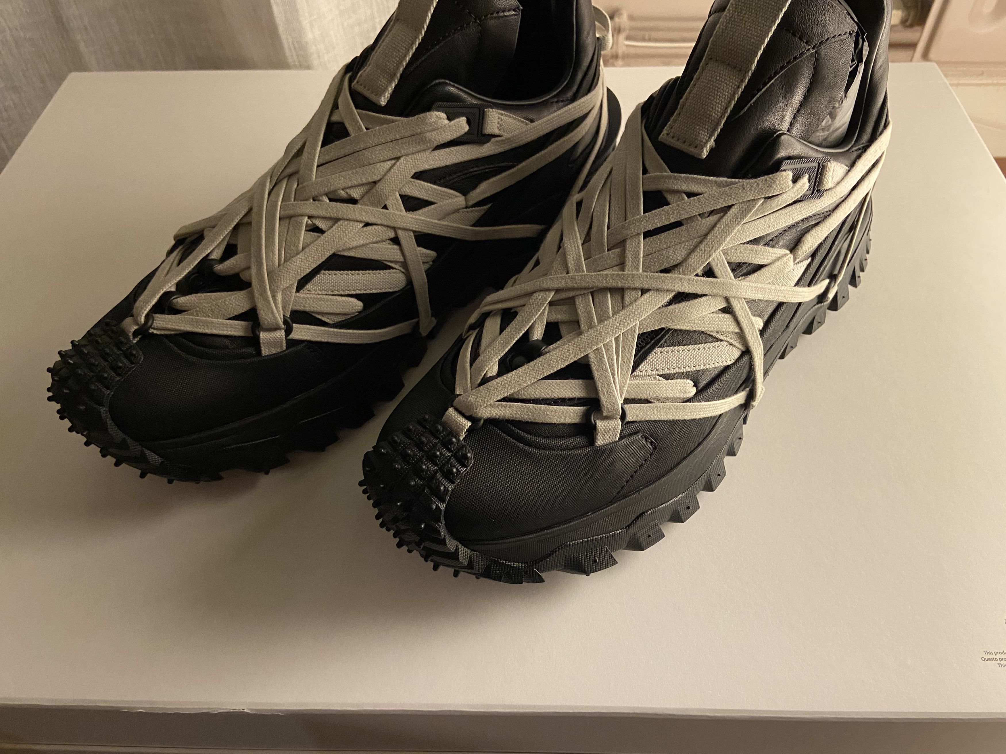Pre-owned Moncler X Rick Owens New Rick Owens X Moncler Trailgrip Megalace Runner Sneakers In Black