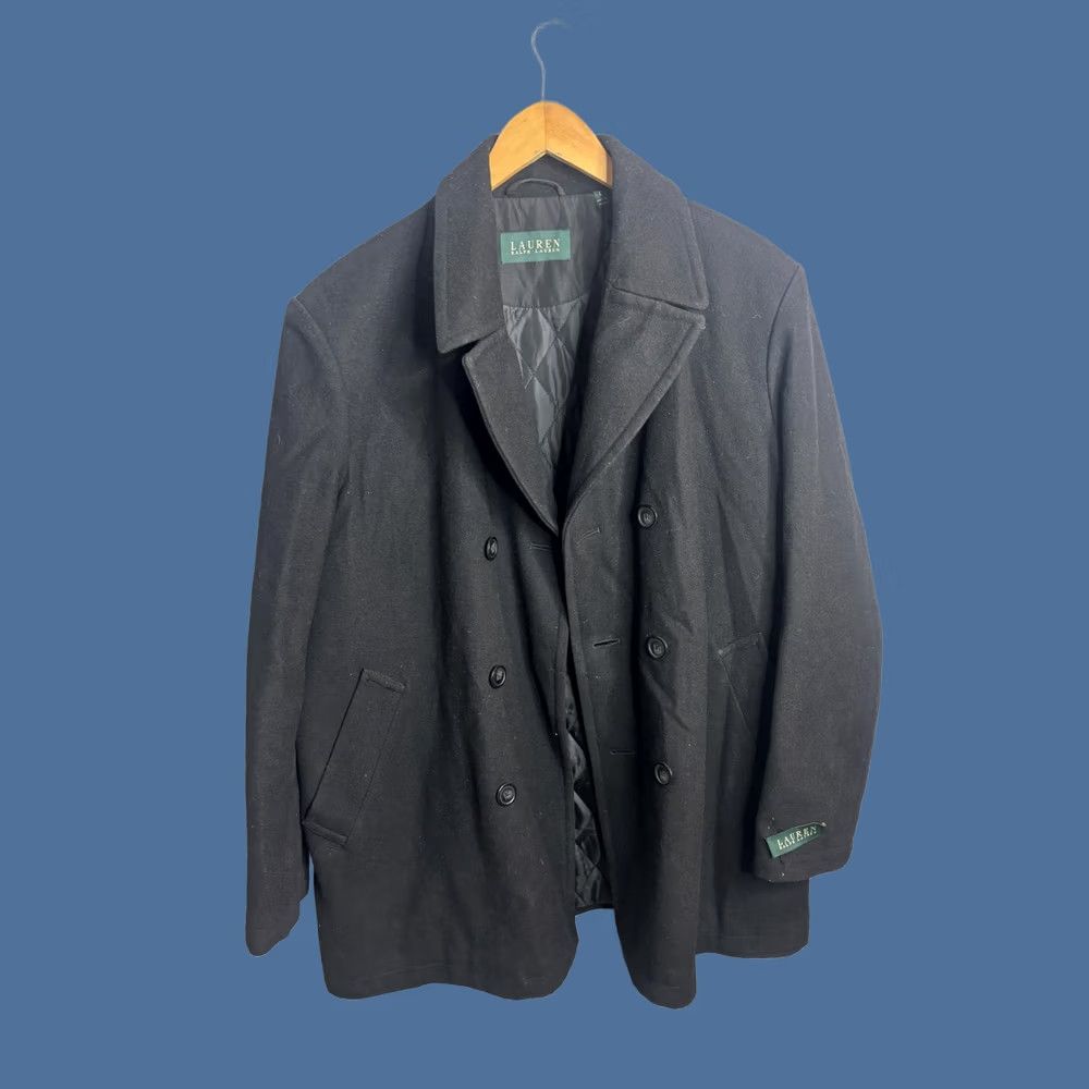 Ralph Lauren Lauren Ralph Lauren Coat Womens Large Black Wool Blend Pea Coat Jacket Overcoat Size L / US 10 / IT 46 - 1 Thumbnail