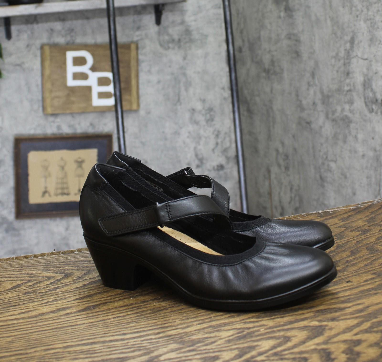 Clarks Clarks Womens Strap Block Heel Sandals Black Leather 9n Size US 9 / IT 39 - 1 Thumbnail
