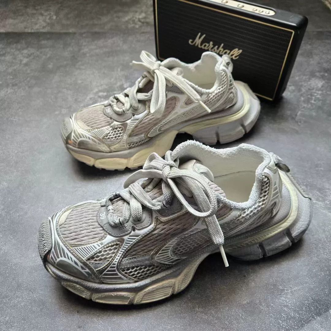 Balenciaga Balenciaga Silver Lowtop Sneakers XXXL Women Size US 8 / IT 38 - 1 Thumbnail
