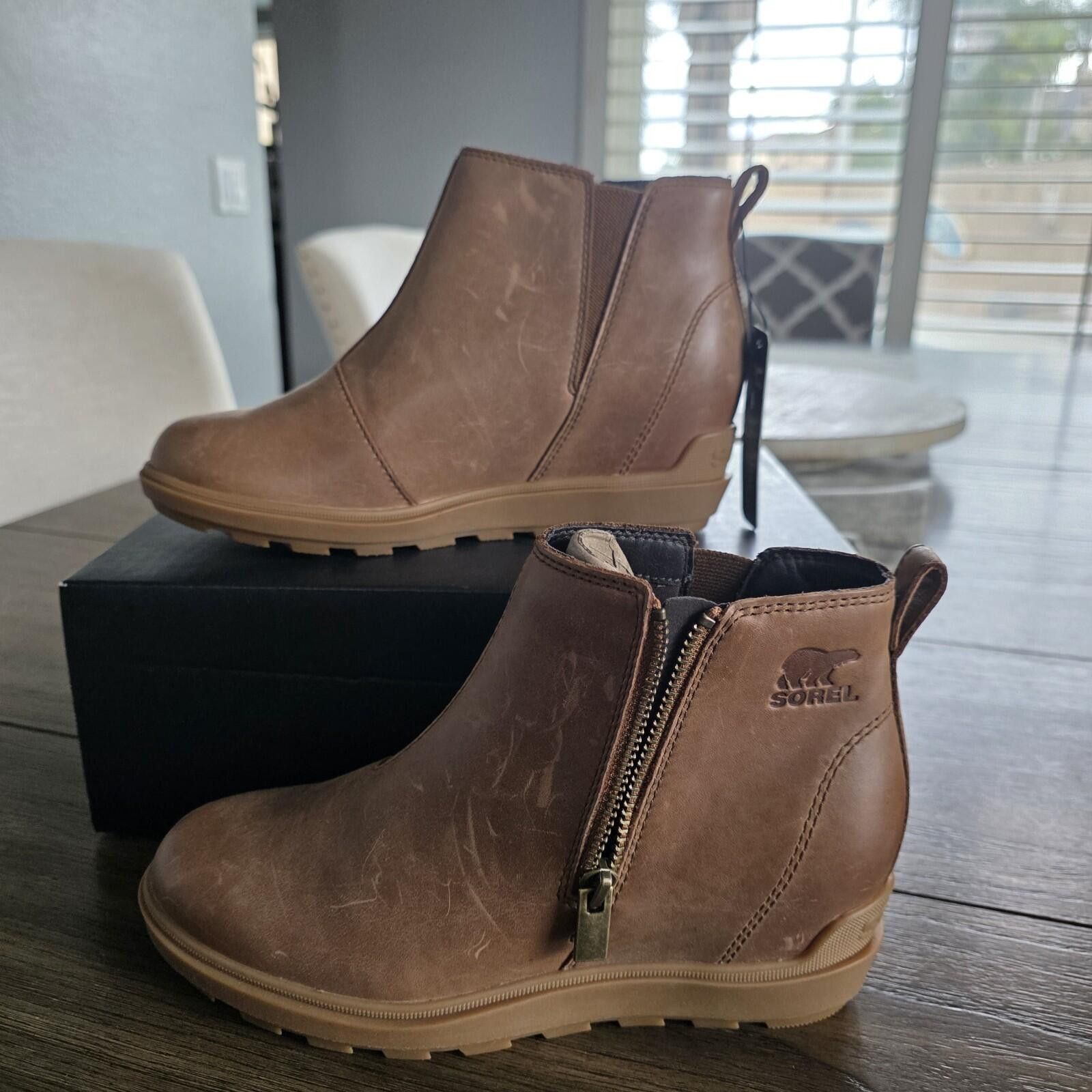 SOREL Sorel Evie II Zip Bootie Wedge Tan Gum Leather Wmn's 6.5 Size US 6.5 / IT 36.5 - 2 Thumbnail