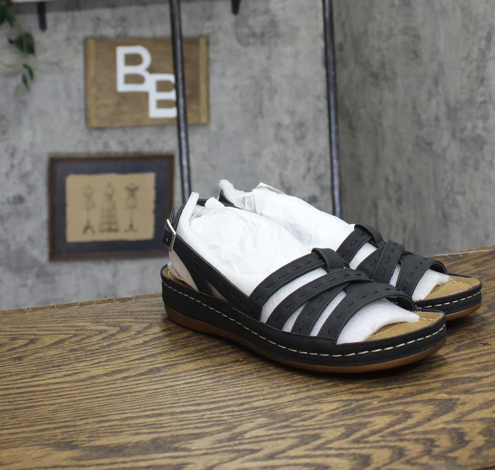 Other Nwt Easy Street Womens Kehlani Wedge Sandal Kehln Black 9m Size US 9 / IT 39 - 1 Thumbnail