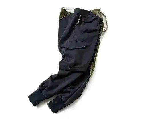 American Edition × Japanese Brand × Jean 21AW Tokyo Union Navy Blue Green Patchwork Jogger Pants Size US 32 / EU 48 - 3 Thumbnail