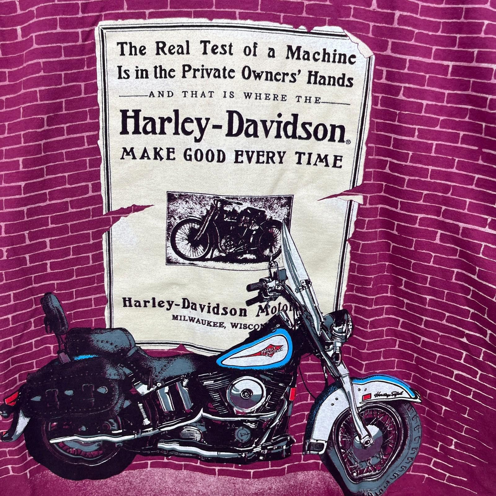 Harley Davidson Vintage 1995 Harley Davidson AOP All Over Print T Shirt 2XL Size US XXL / EU 58 / 5 - 2 Thumbnail