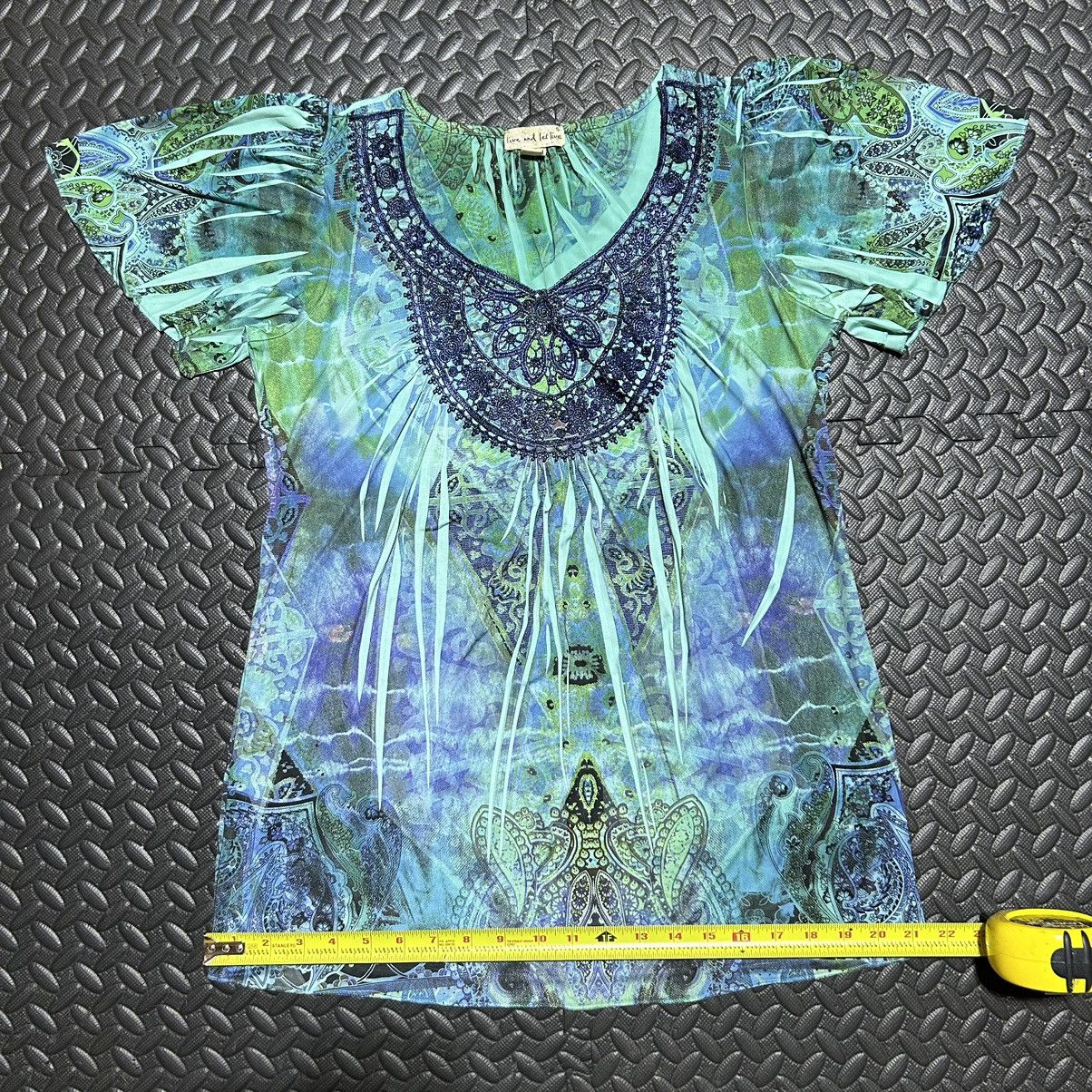 Other Live and Let Live Womens Tunic Top Small Blue Paisley Jade Size S / US 4 / IT 40 - 6 Thumbnail