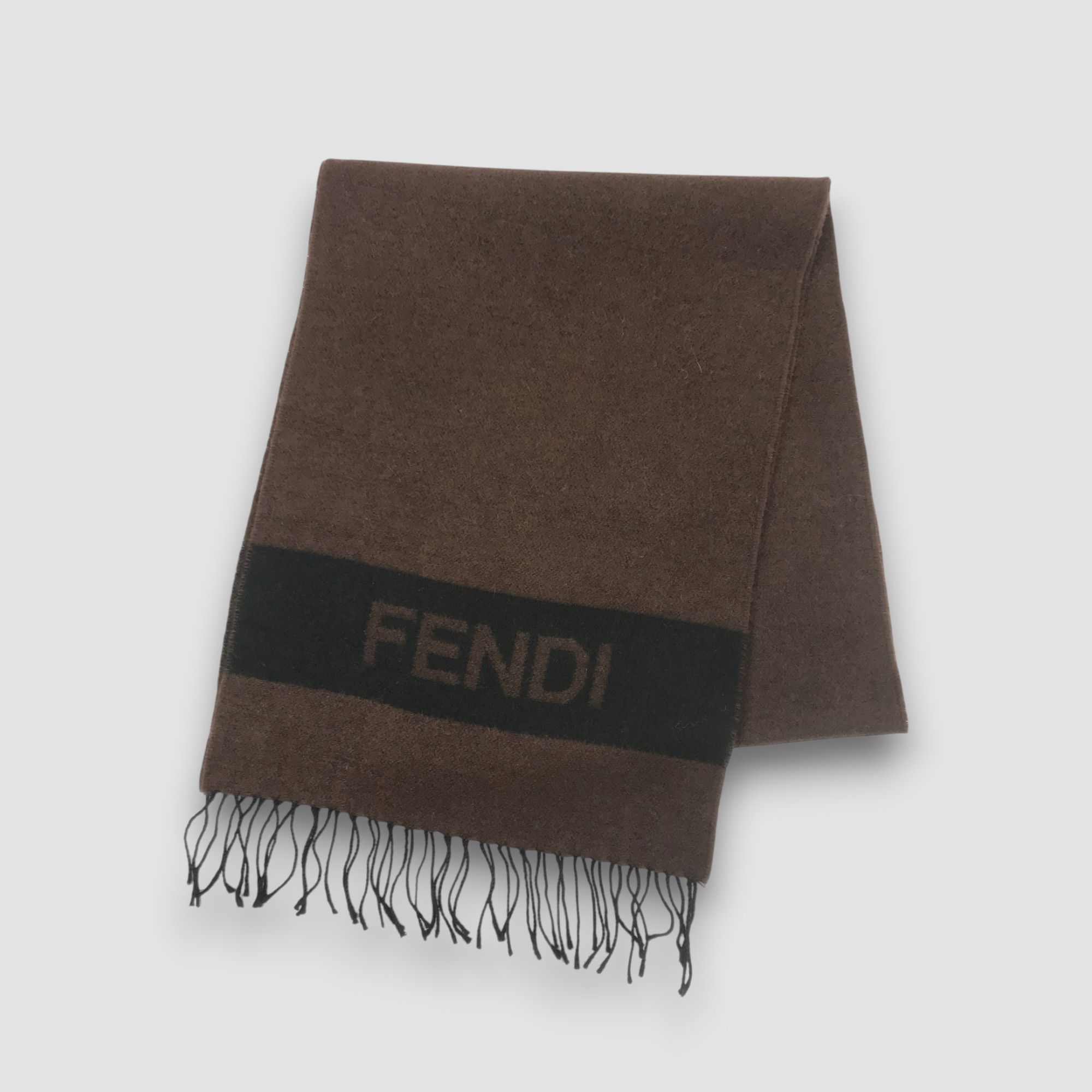 Fendi Vintage 90s Fendi Scarf Muffler Wool Cashmere Scarves Size ONE SIZE - 3 Thumbnail