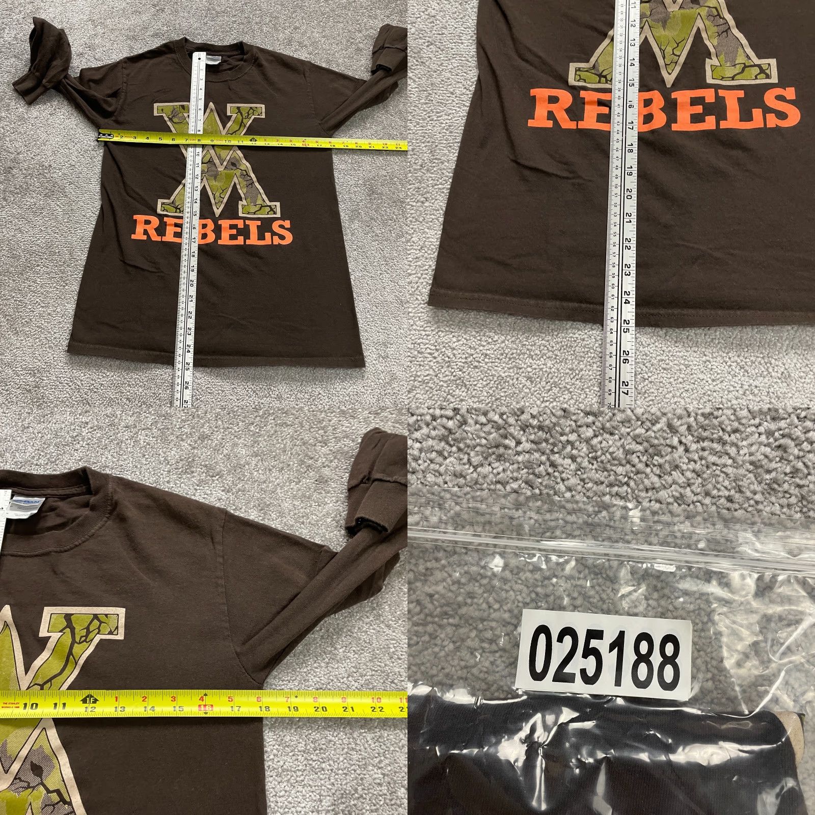 Gildan Gildan Ultra Cotton Tee T-Shirt Mens Small Brown Long Sleeve Crew Neck Regular Fit Cotton Graphic Logo Size US S / EU 44-46 / 1 - 8 Thumbnail