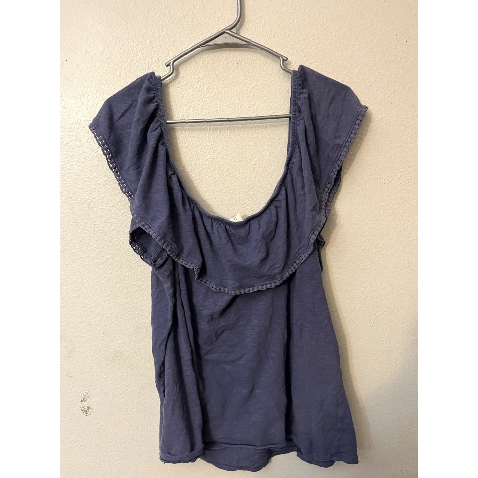 Old Navy Old Navy Blouse Women's XL Blue Off Shoulder Shirt Size XL / US 12-14 / IT 48-50 - 2 Thumbnail