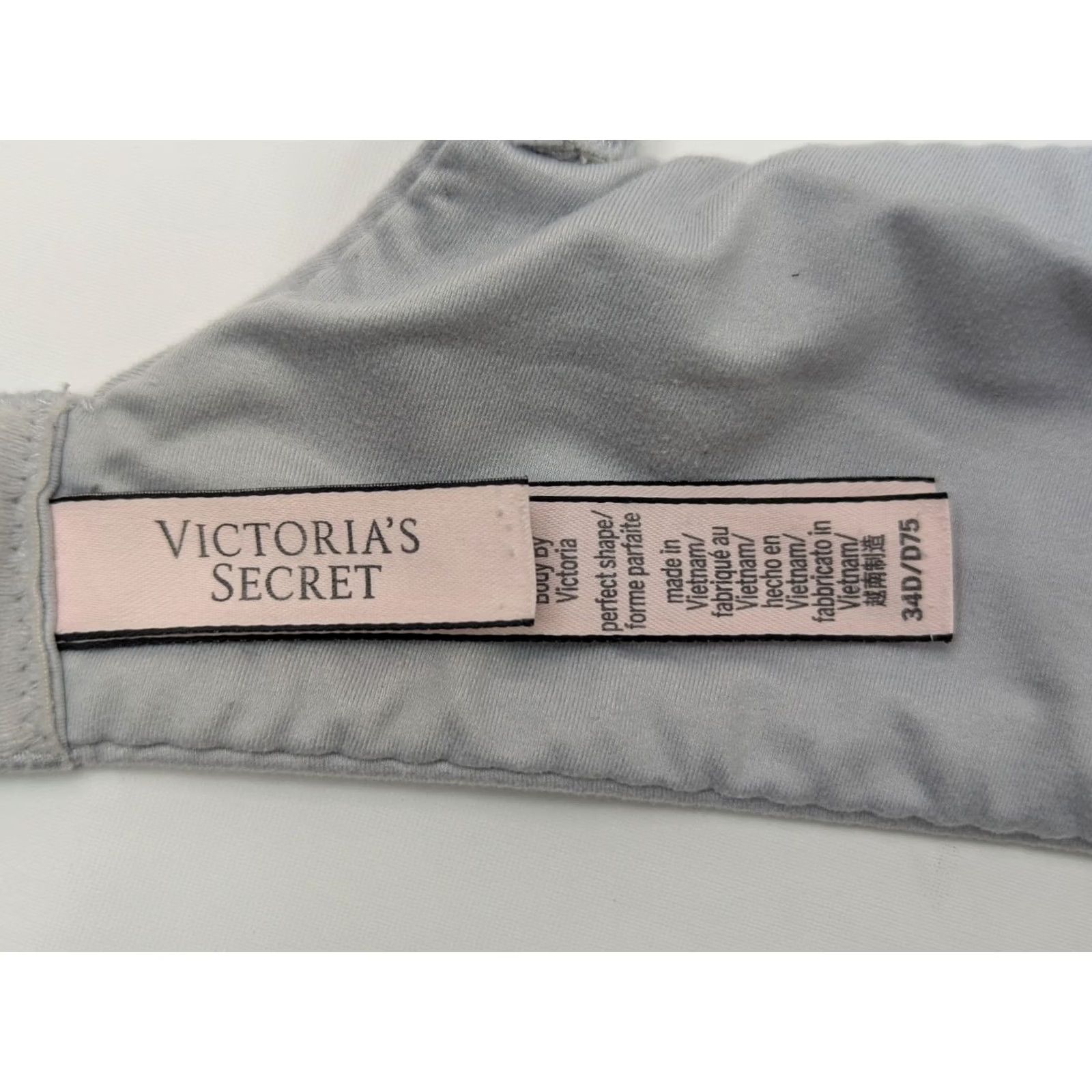 Victoria's Secret Victoria's Secret Body By Victoria Perfect Shape Bra 34D Dusty Blue Glitter Shirt Women's 34D Dusty Blue Glitter Size ONE SIZE - 6 Thumbnail