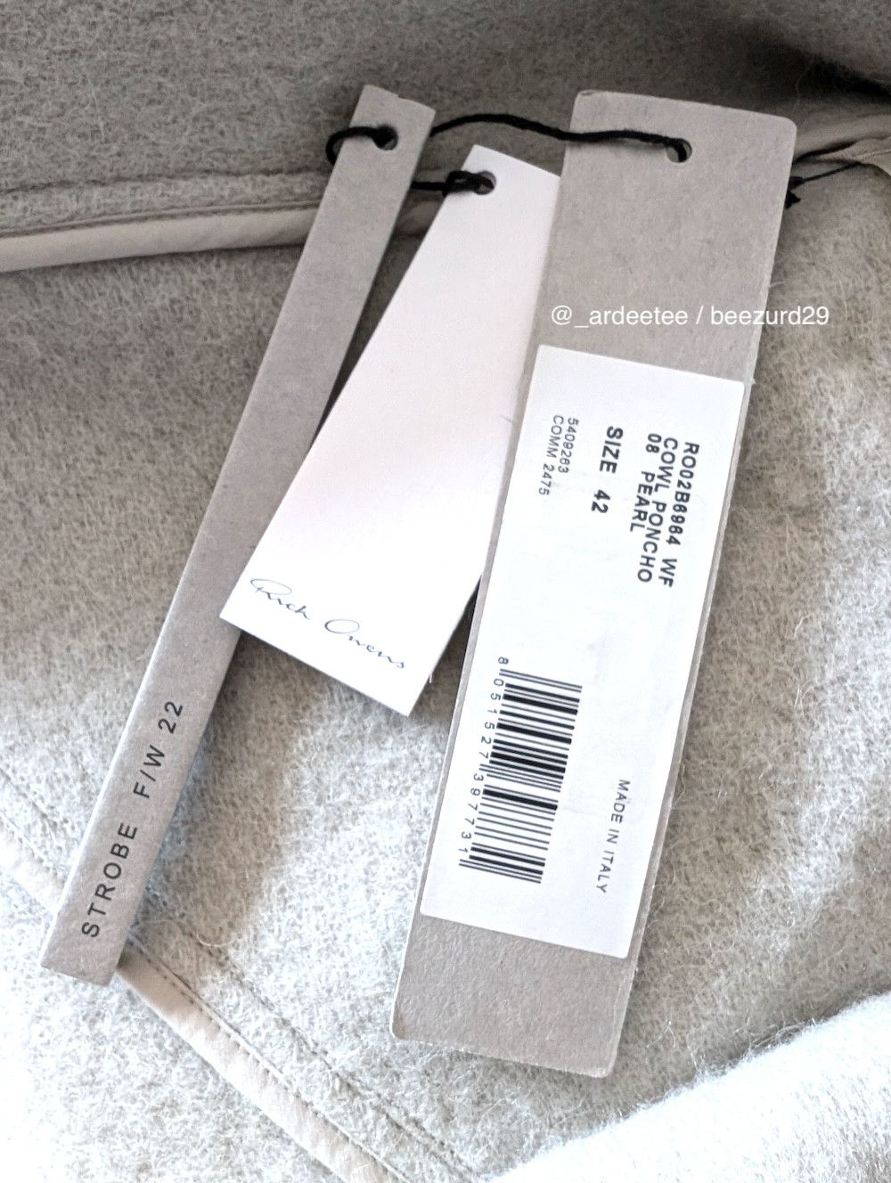Rick Owens *NEW* ALPACA/WOOL COWL NECK PONCHO COAT FW22 $2,590 42IT Size M / US 6-8 / IT 42-44 - 11 Thumbnail