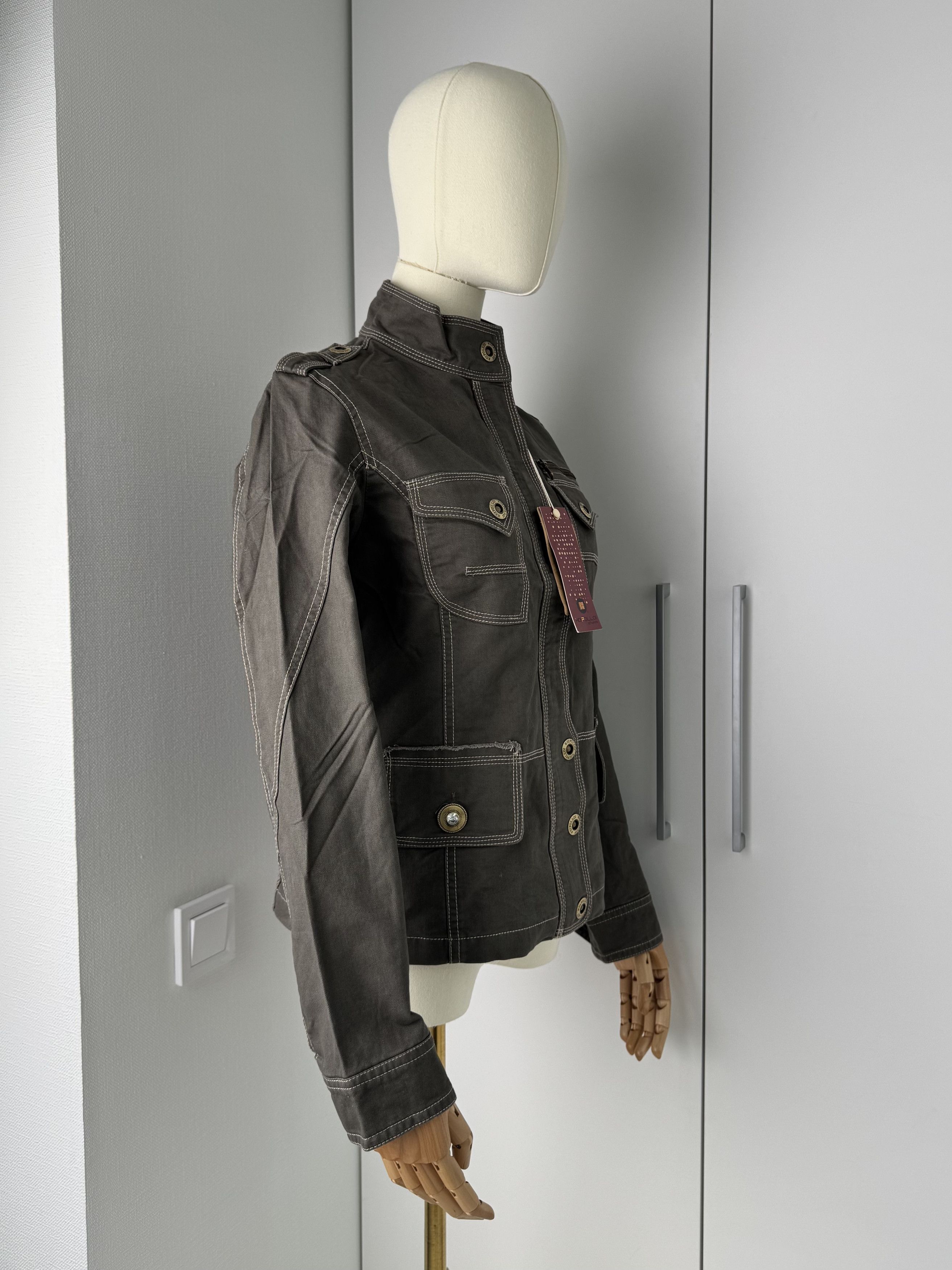 Vintage Women Grey Utility Jacket Y2K Vintage Military Style Coat Size S / US 4 / IT 40 - 2 Thumbnail