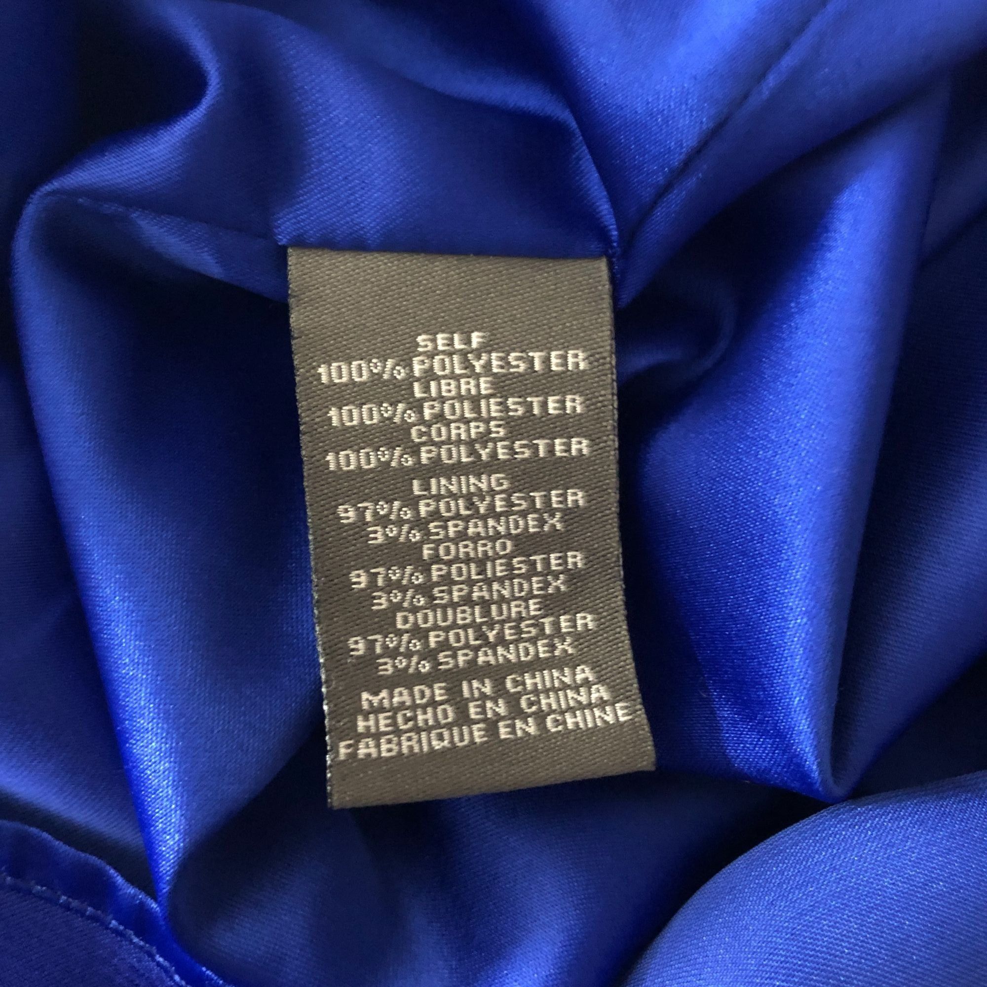 Vince Camuto Vince Camuto Dress Faux Wrap Draped Sleeveless Satin Blue 10 Size L / US 10 / IT 46 - 4 Thumbnail