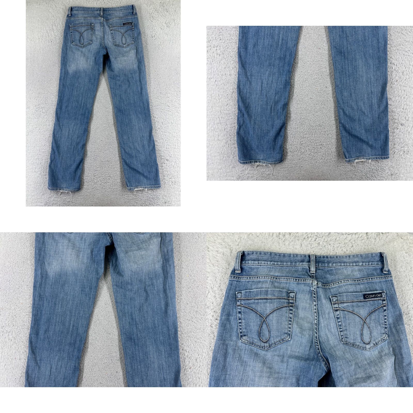 Calvin Klein Calvin Klein Jeans Women 8 Blue Denim Straight 29x29 Embroidered Cotton 29 Inseam 29 Denim Pockets Medium Wash 5-Pocket Regular Fit Vintage No Size 30" / US 8 / IT 44 - 9 Thumbnail