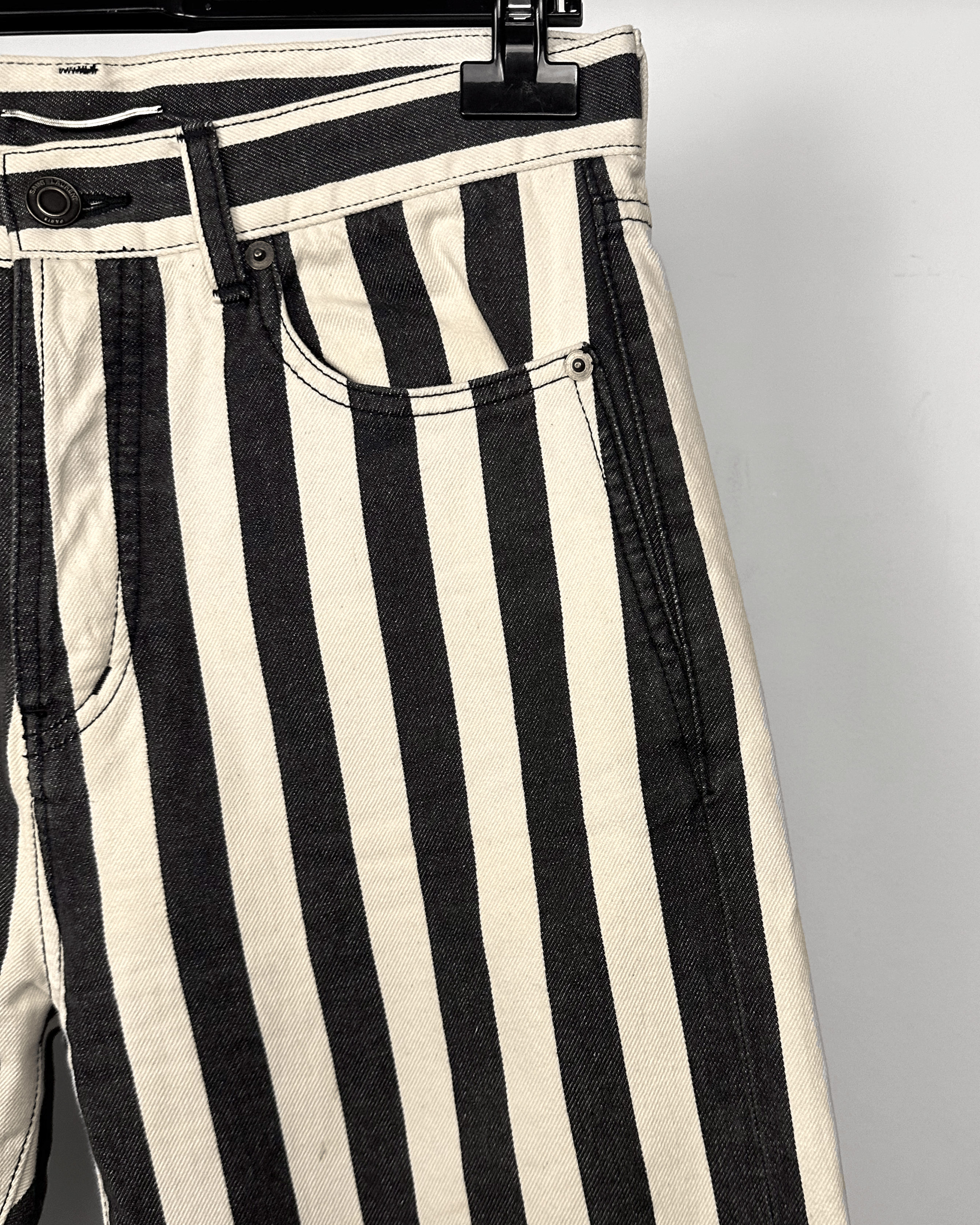 Saint Laurent Paris Saint Laurent Striped Prisoner Skinny Jeans Size US 31 - 5 Thumbnail