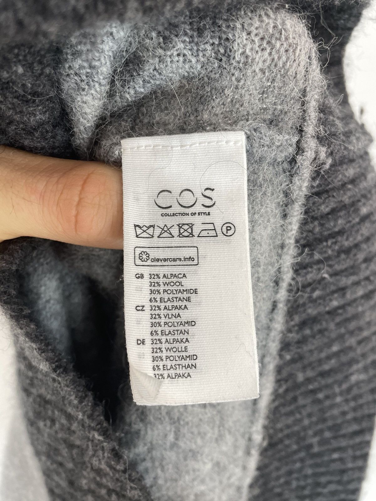 Cos COS turtleneck sweater Alpaca/wool/polyamide/Elastane grey Size XS / US 0-2 / IT 36-38 - 10 Thumbnail