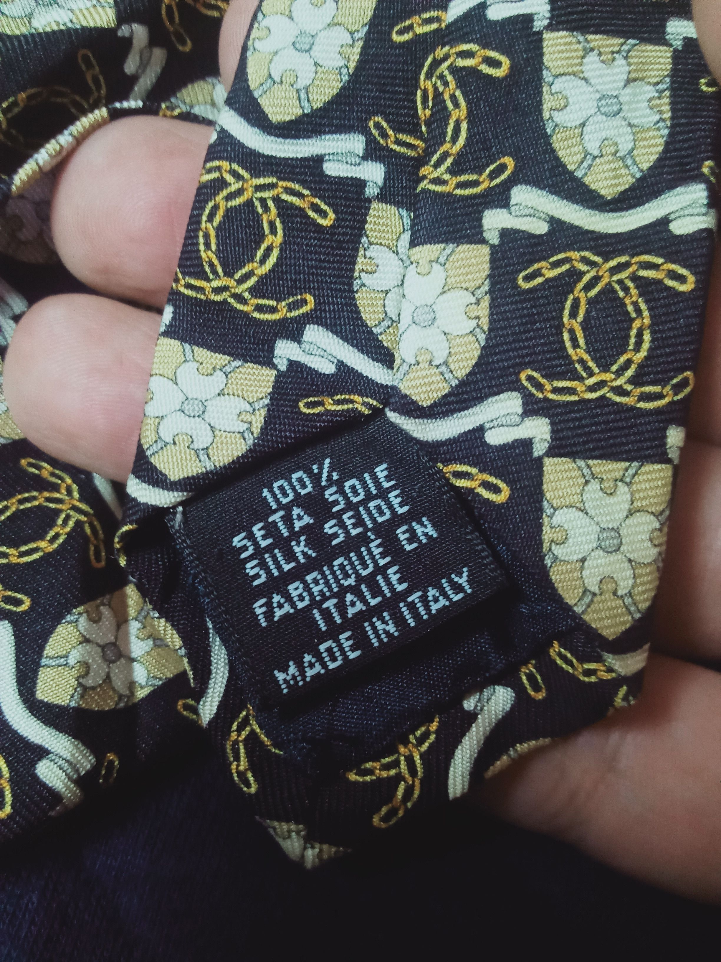 Chanel Chanel CC Chain Monogram Silk Tie Size ONE SIZE - 4 Thumbnail