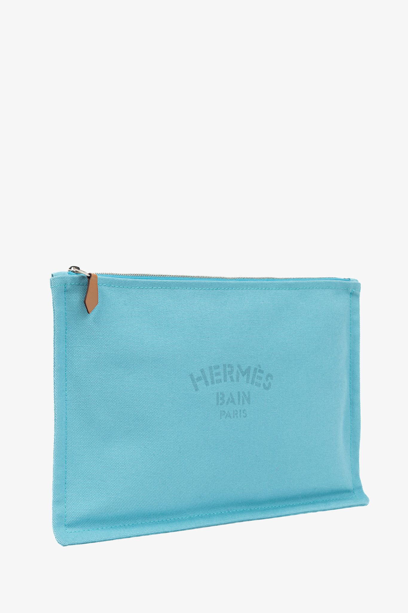 Hermes Hermes Flat Yachting GM Blue Logo Toile Pouch Size ONE SIZE - 2 Thumbnail