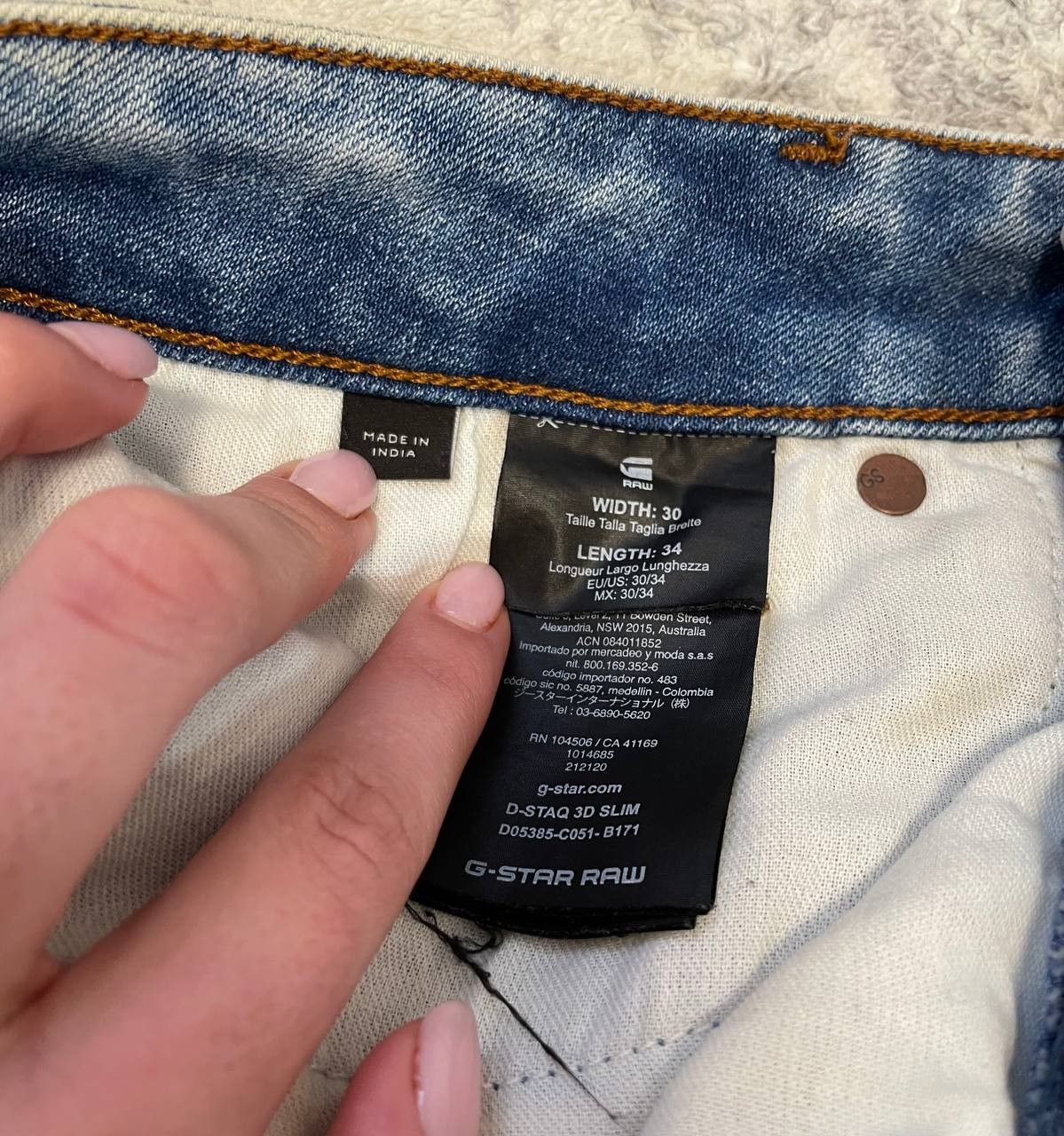 G-Star G-Star RAW Men’s 3D-Slim Skinny Jeans Light Wash Denim Size US 30 / EU 46 - 12 Thumbnail