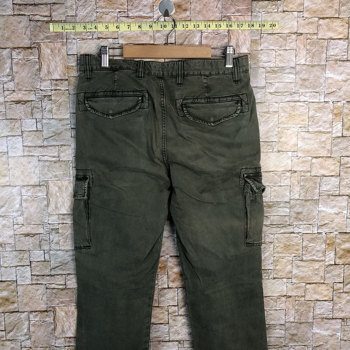 Faded Glory Uniqlo Green Cargo utility japan Multipocket Pants #A448 Size US 29 - 16 Thumbnail