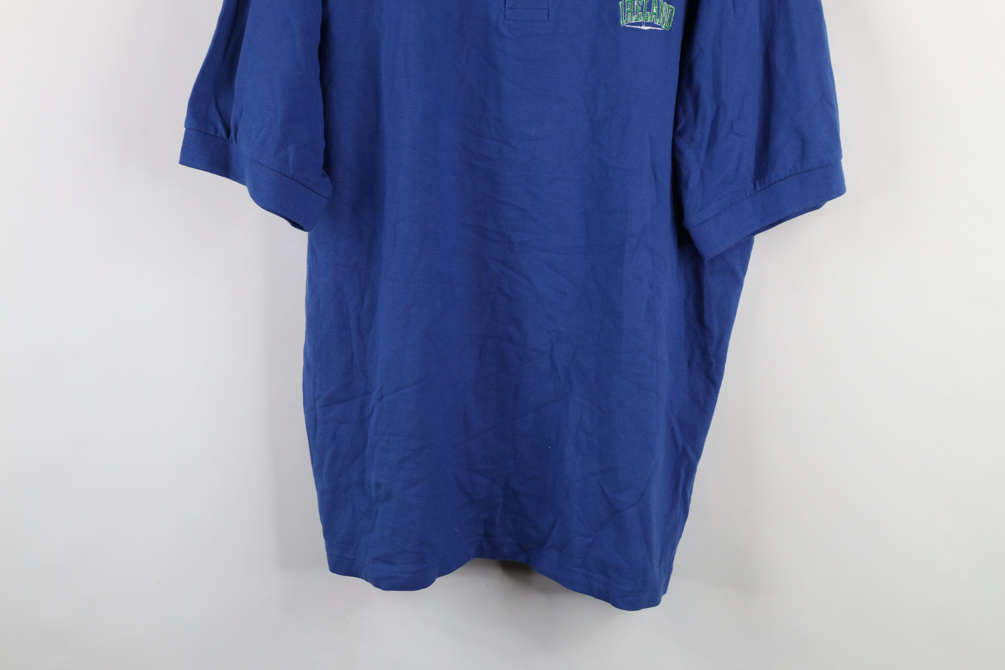 Vintage Vintage 90s Streetwear Out Ireland Collared Polo Shirt Blue Size US XL / EU 56 / 4 - 3 Thumbnail