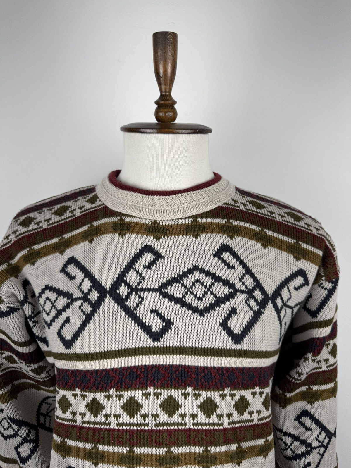 Japanese Brand × Vintage Vintage Evolution Acrylic Retro 90’ Sweater Abstract Jumper Size US M / EU 48-50 / 2 - 2 Thumbnail