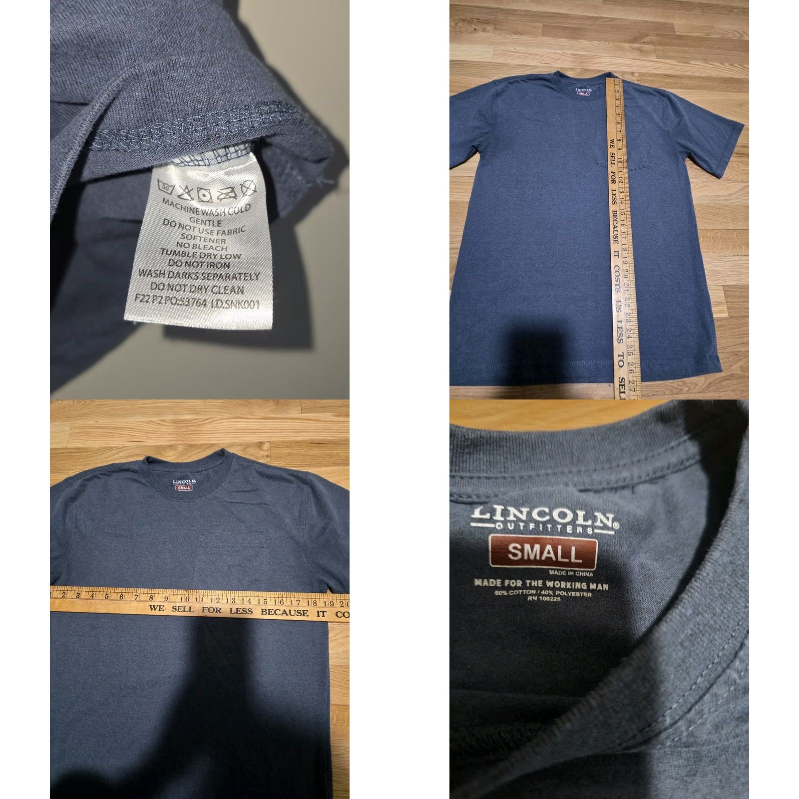 Vintage Lincoln Outfitters Pocket T Shirt Blue Size S Men Short Sleeve Classic Working Men Pocket Shirt Mens Size US S / EU 44-46 / 1 - 9 Thumbnail