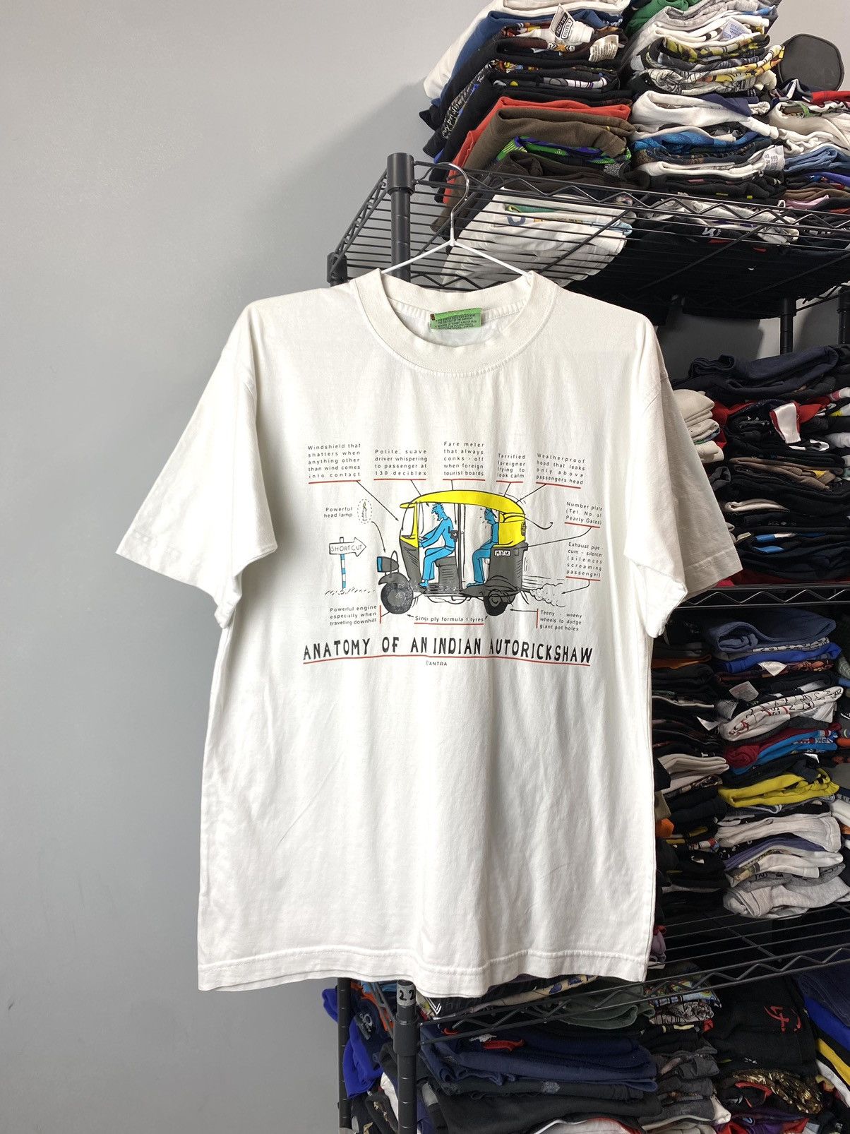 Rap Tees Vintage 1990’s Anatomy Of Indian Autorickshaw T Shirt Size US M / EU 48-50 / 2 - 1 Thumbnail