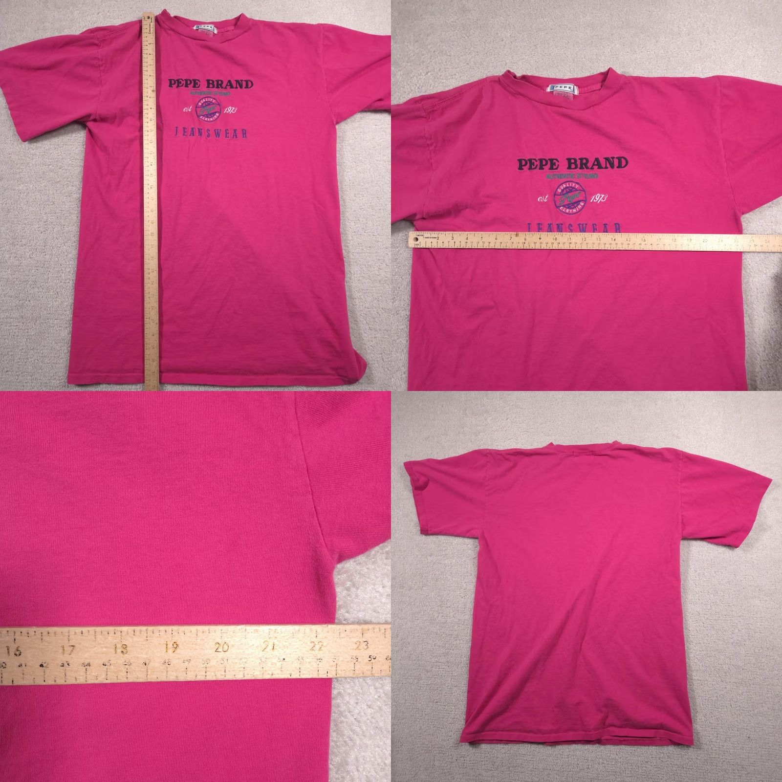 J Brand VINTAGE Pepe Brand Shirt Mens XL Pink Graphic Logo Tee Made USA 90s Jeanswear Size US XL / EU 56 / 4 - 8 Thumbnail