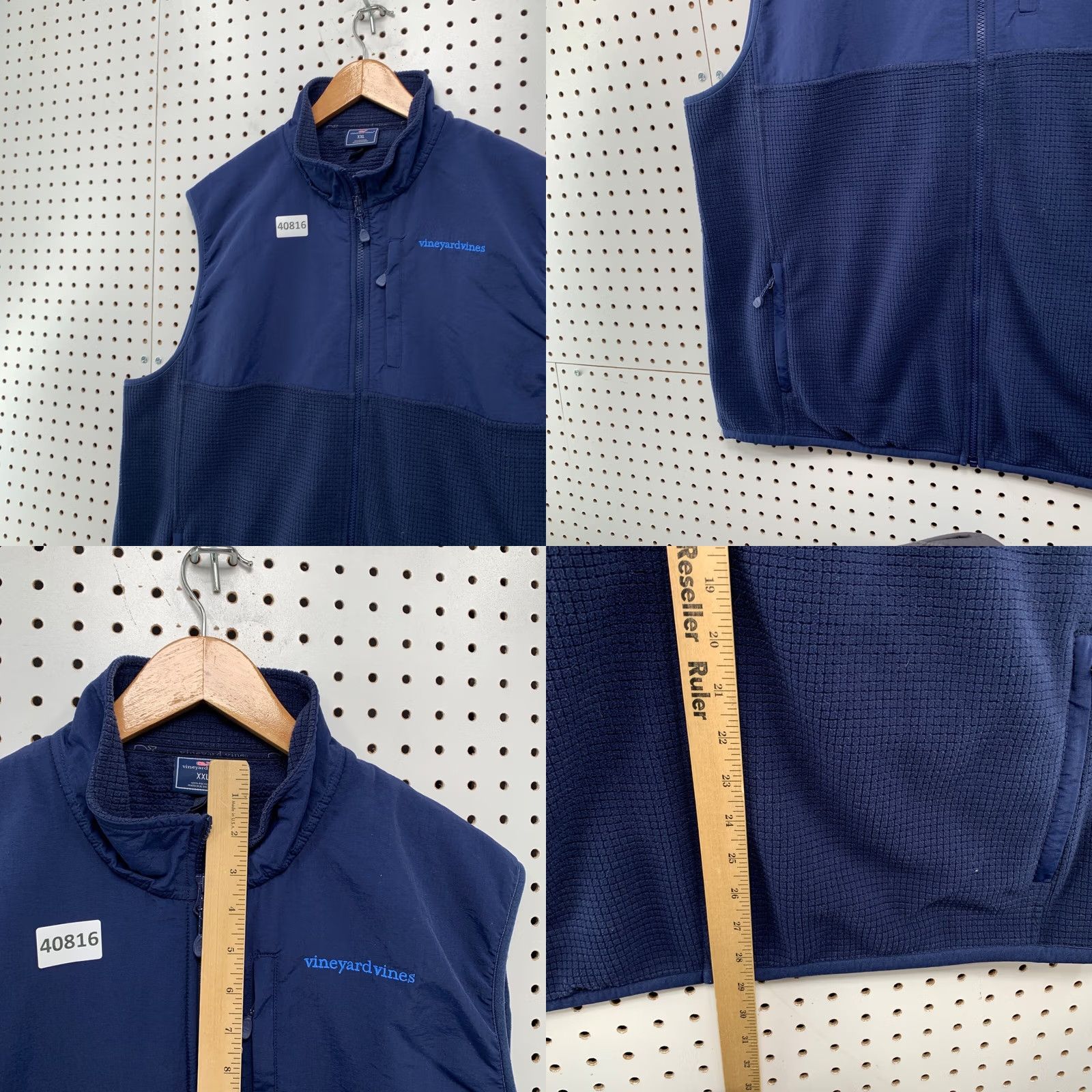 Vineyard Vines VINEYARD VINES Vest Mens 2XL Fleece Sleeveless Preppy Zip Pocket Blue Size US XXL / EU 58 / 5 - 8 Thumbnail