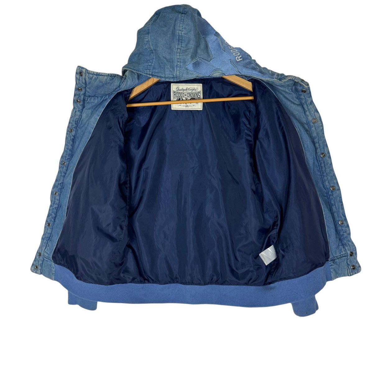 Japanese Brand Rodeo Crown Denim Puffer Hooded Jacket Size US M / EU 48-50 / 2 - 13 Thumbnail