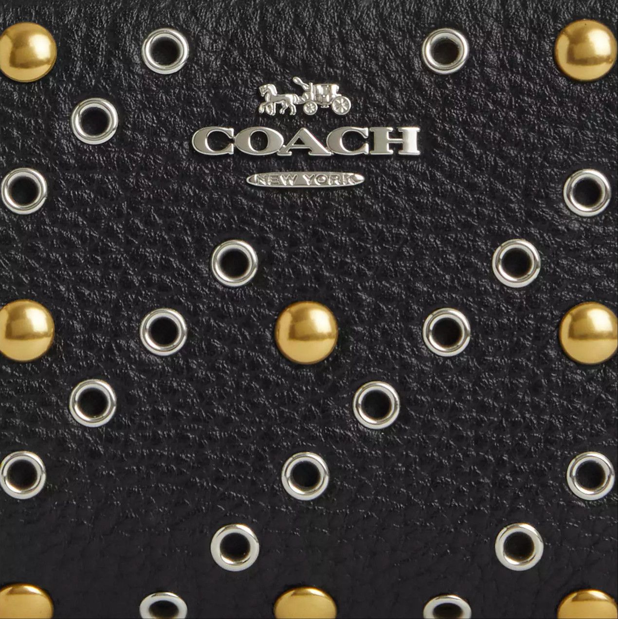 Coach NWT Coach CCL78 Snap Wallet With Rivets Silver/Black Multi Size ONE SIZE - 9 Thumbnail