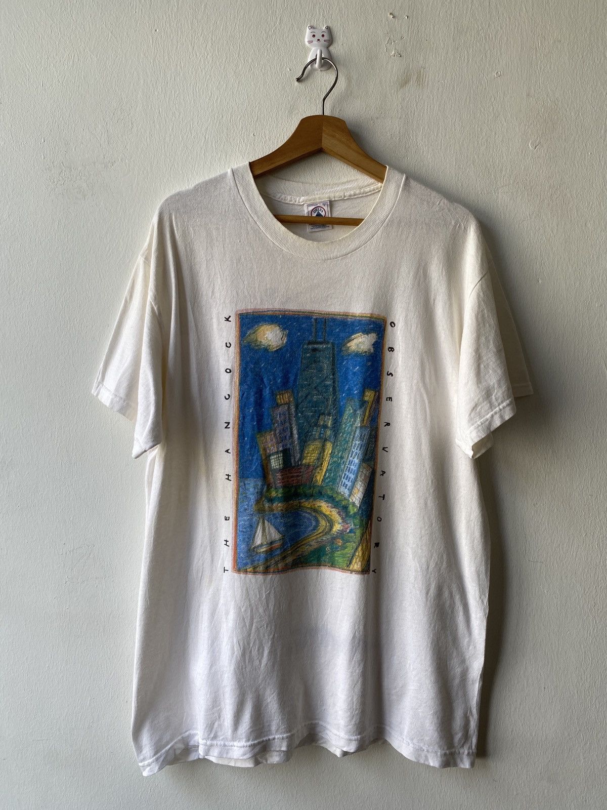 Art Comes First × Vintage 1990s - The Hancock Observatory Art T Shirt Size US L / EU 52-54 / 3 - 3 Thumbnail