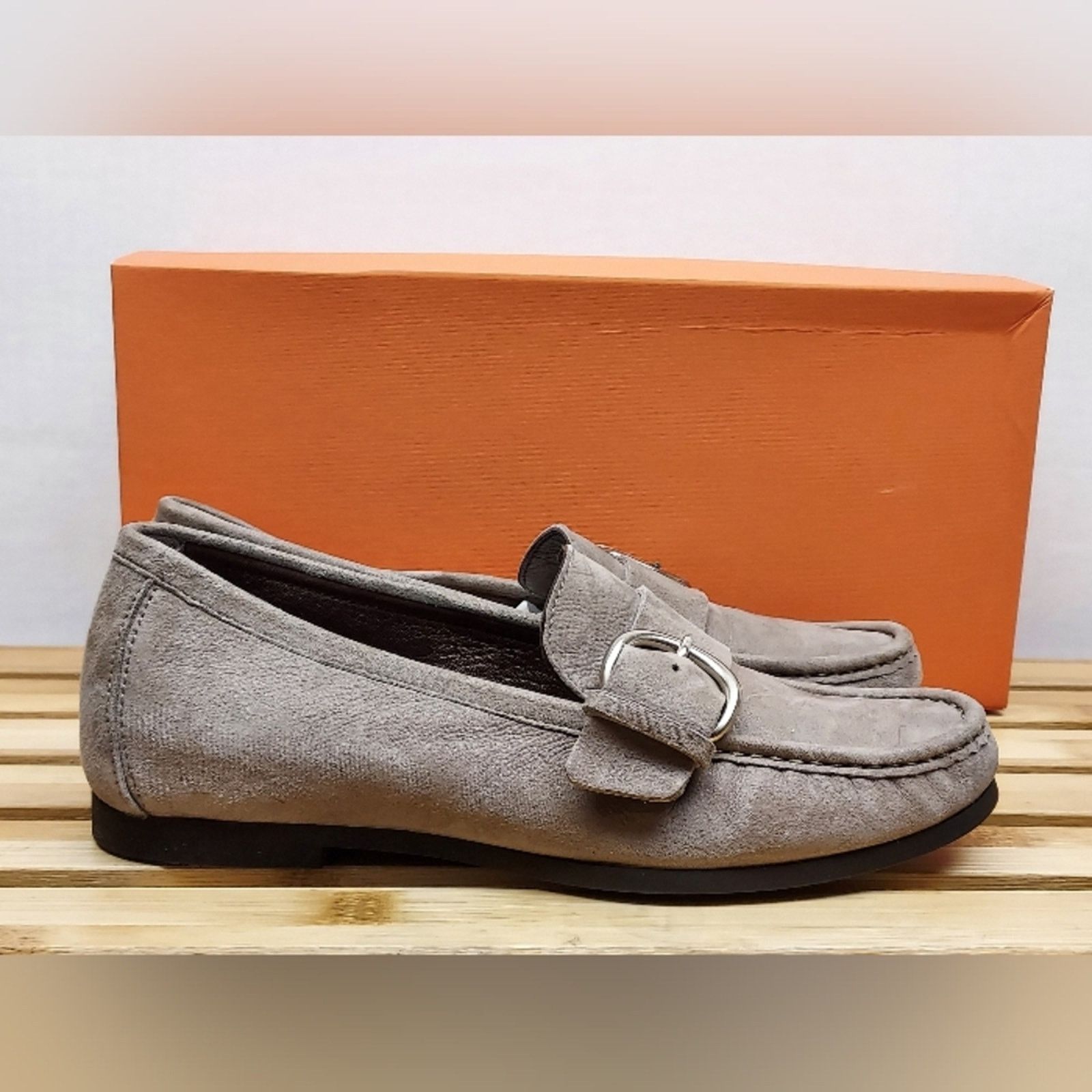 AGL AGL Womens Ginger Suede Buckle Flat Shoes Size 36.5 (6.5) Size US 6.5 / IT 36.5 - 7 Thumbnail