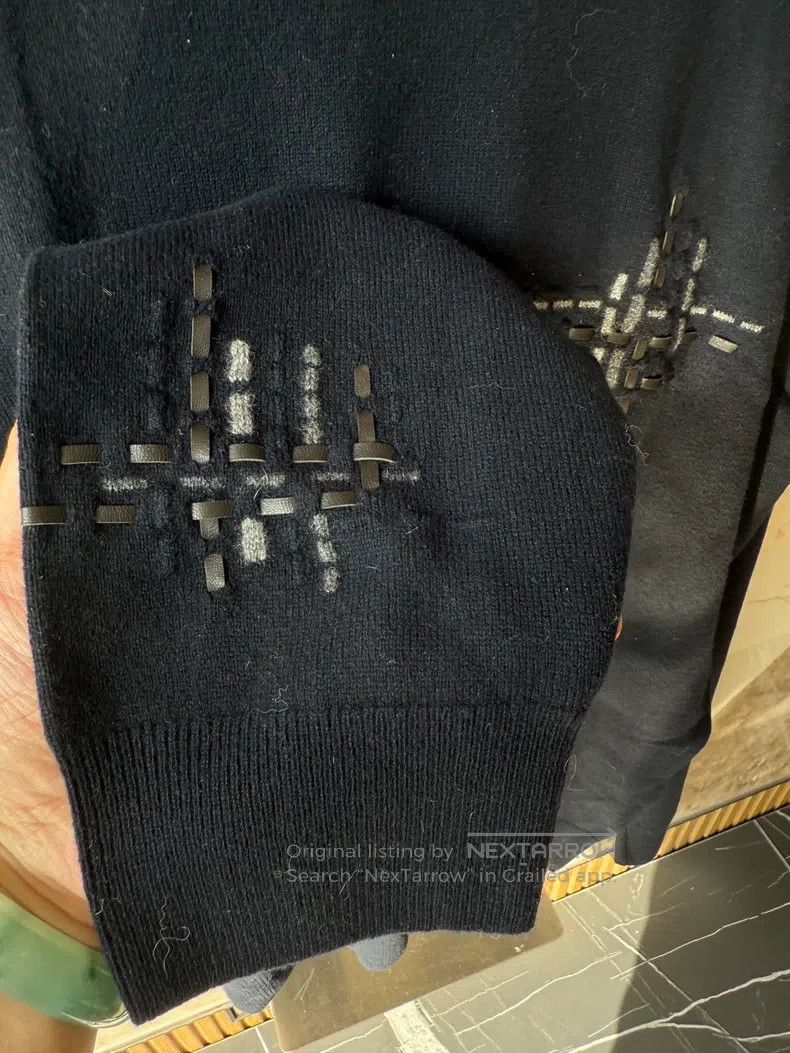 Hermes Hermes Men's black knitted long-sleeve pullover wool sweat Size US XL / EU 56 / 4 - 3 Thumbnail