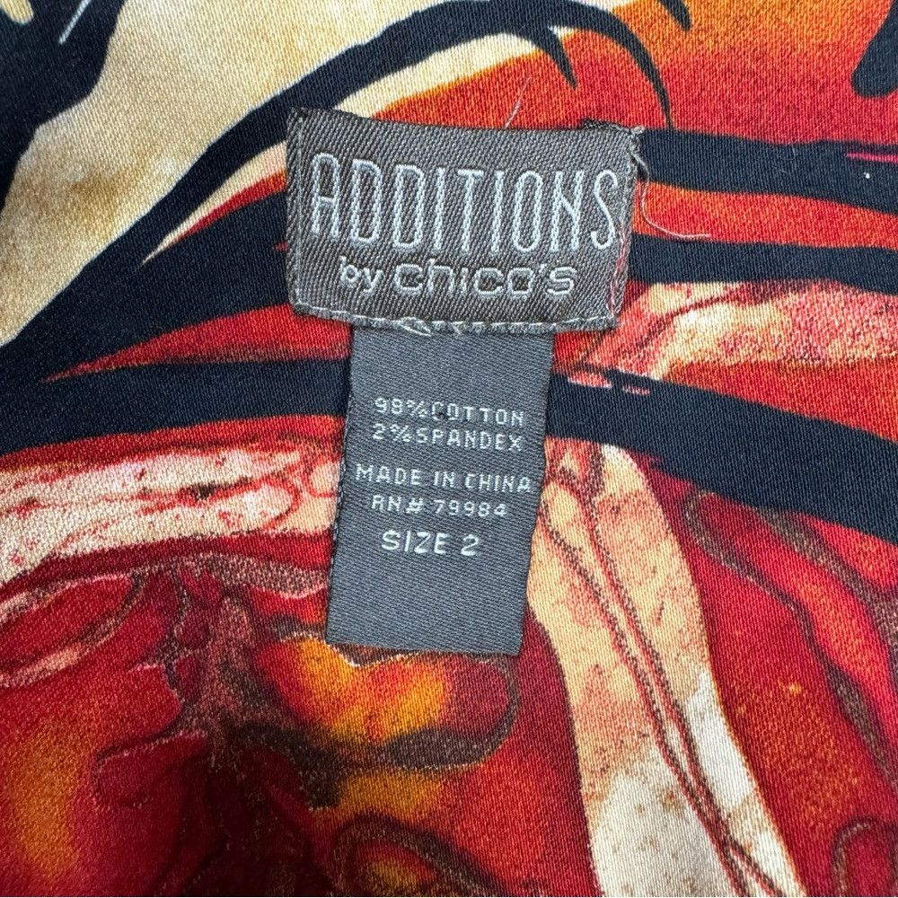 Chicos Additions By Chico's Cotton Long Sleeve Leaves Print Jacket Size L / US 10 / IT 46 - 8 Thumbnail