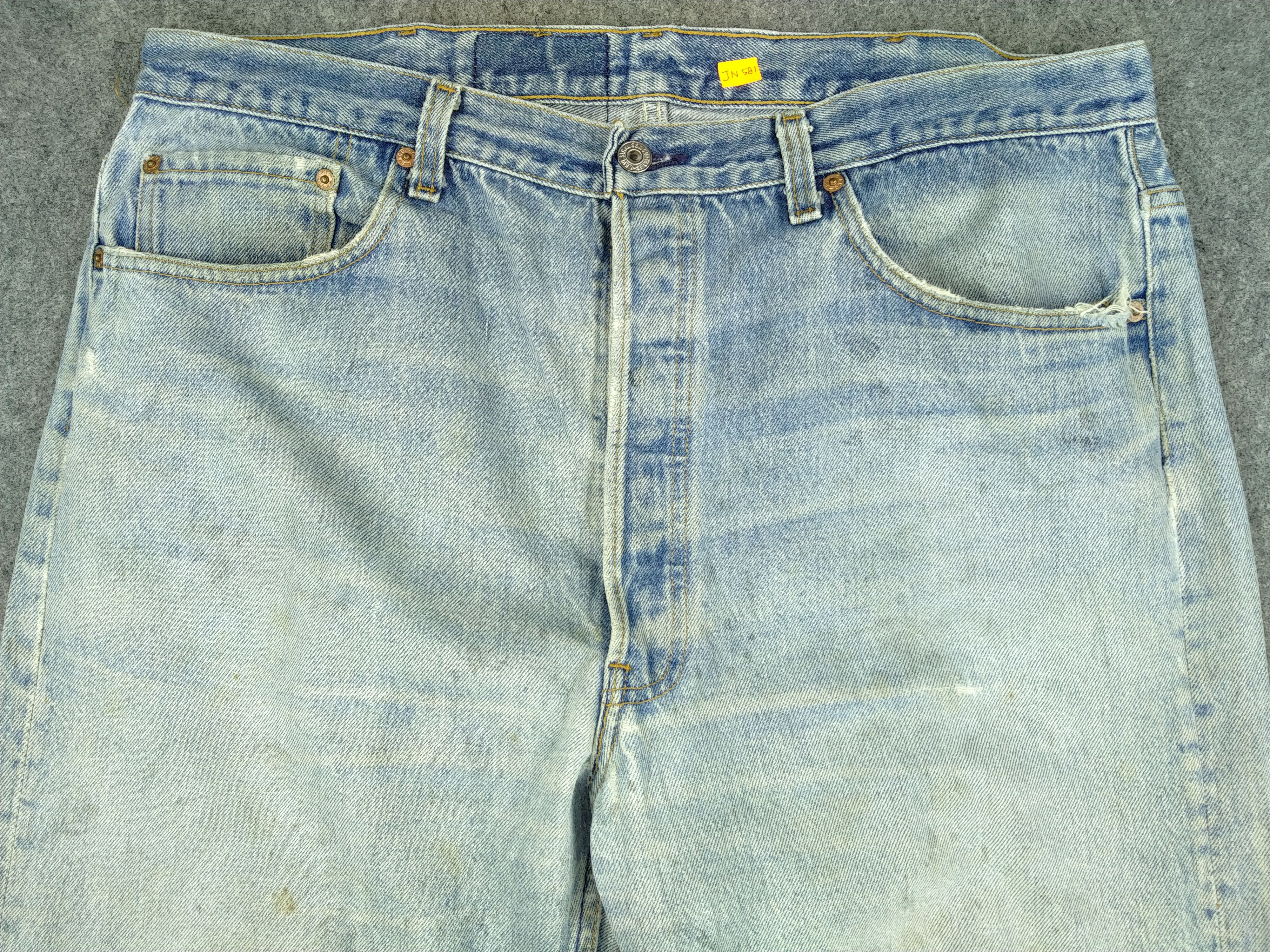 Levi's Vintage Levi's 501xx Distressed Denim 37x29.5 -JN581 Size US 37 - 3 Thumbnail