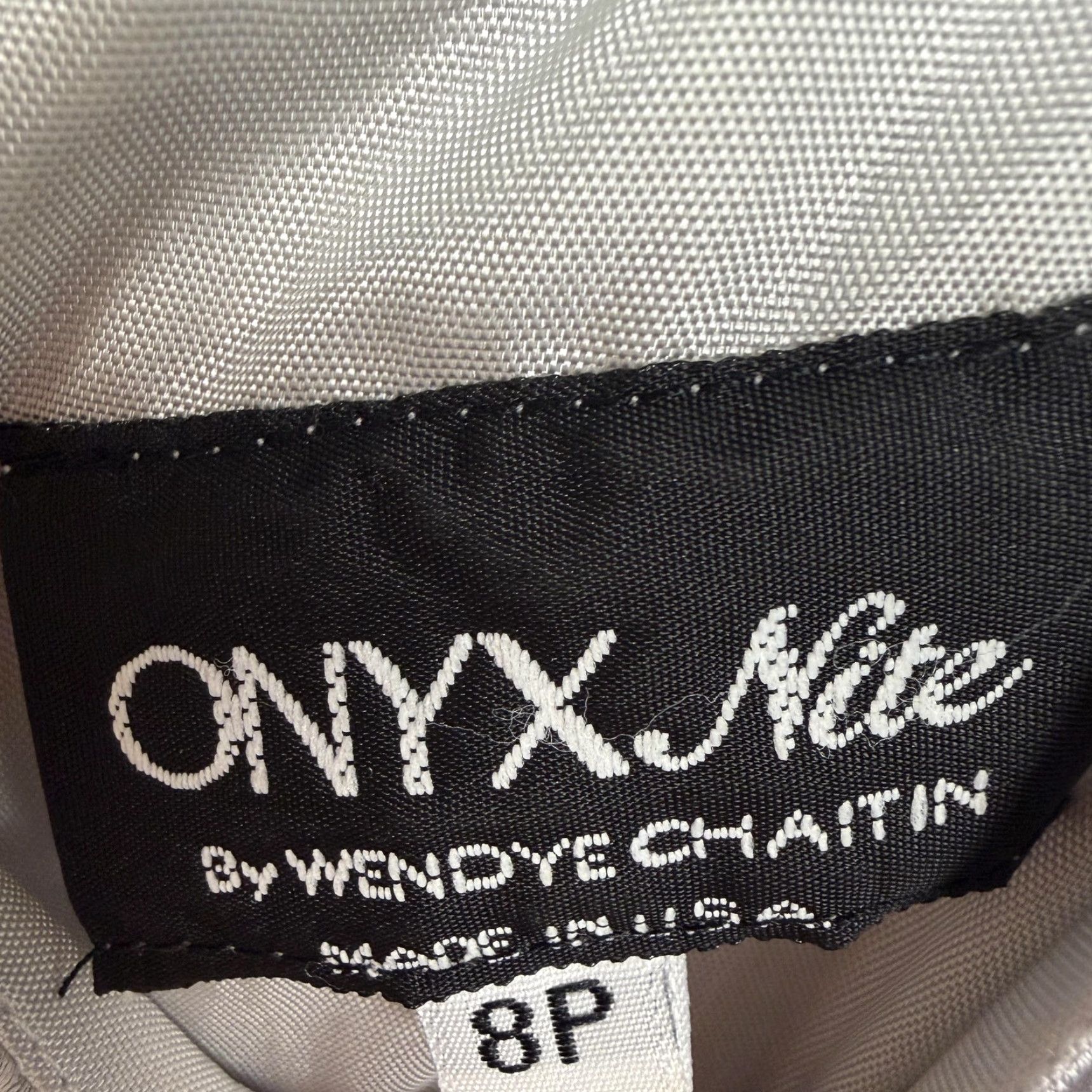 Vintage Onyx Nite Dress 8P Silver Satin Y2K Cocktail Formal Lined Evening Prom Size M / US 6-8 / IT 42-44 - 4 Thumbnail