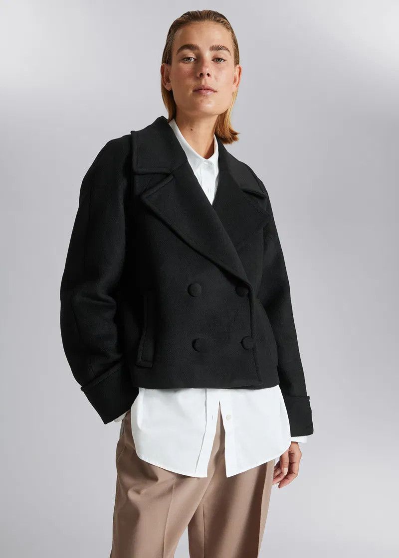 & Other Stories Cropped Pea Coat Coat