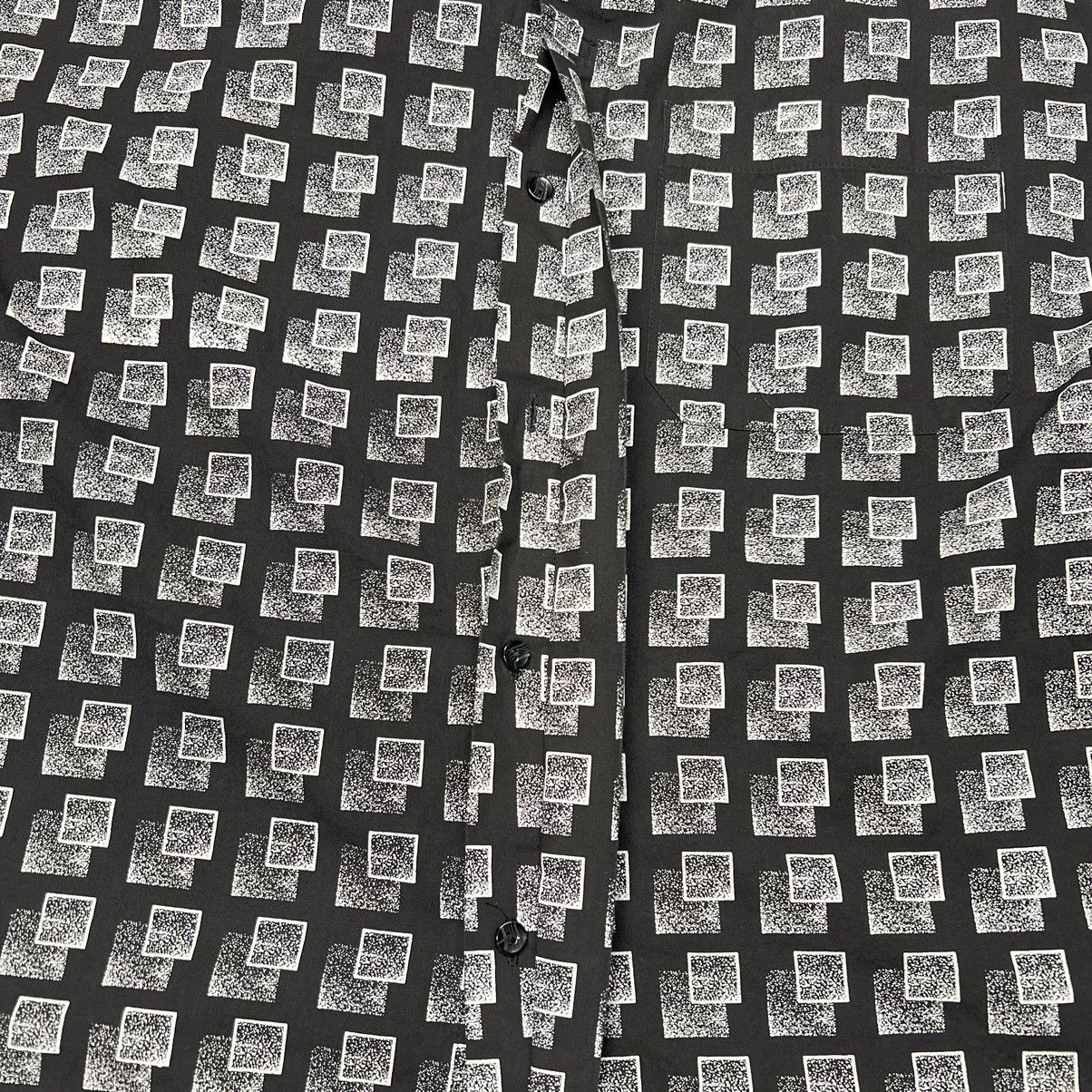 Vintage Vincente Nesi Button Up Shirt Black Print Geometric Squares Size US L / EU 52-54 / 3 - 3 Thumbnail