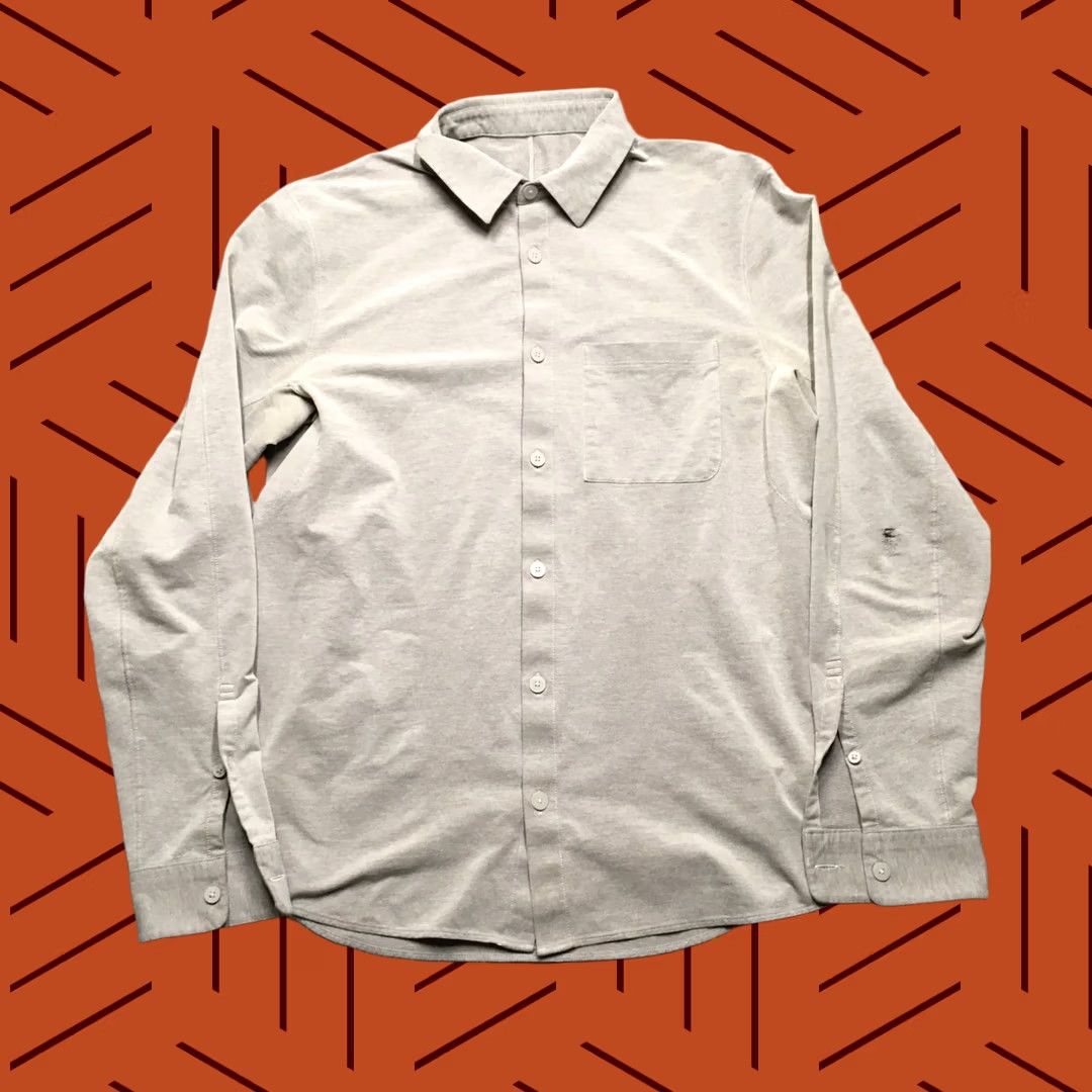 Lululemon Lululemon Button-Up Shirt Mens Small S Gray Athleisure Daily Dress Commission Size 36R - 1 Thumbnail