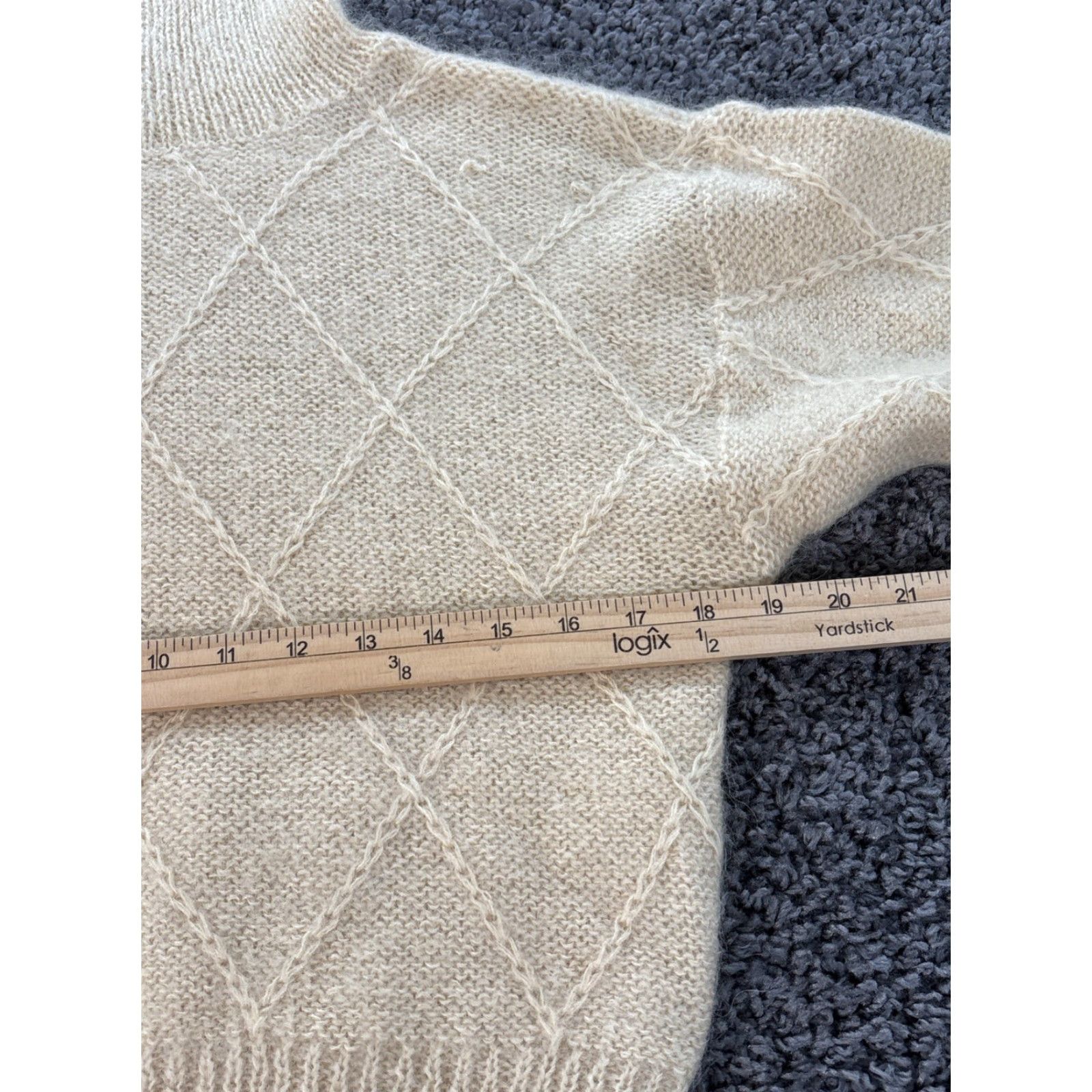 Vintage VINTAGE Casual Corner Sweater Turtleneck Womens Medium Ivory Mohair Chunky-Knit Pullover Long Sleeve Shirt Size M / US 6-8 / IT 42-44 - 3 Thumbnail