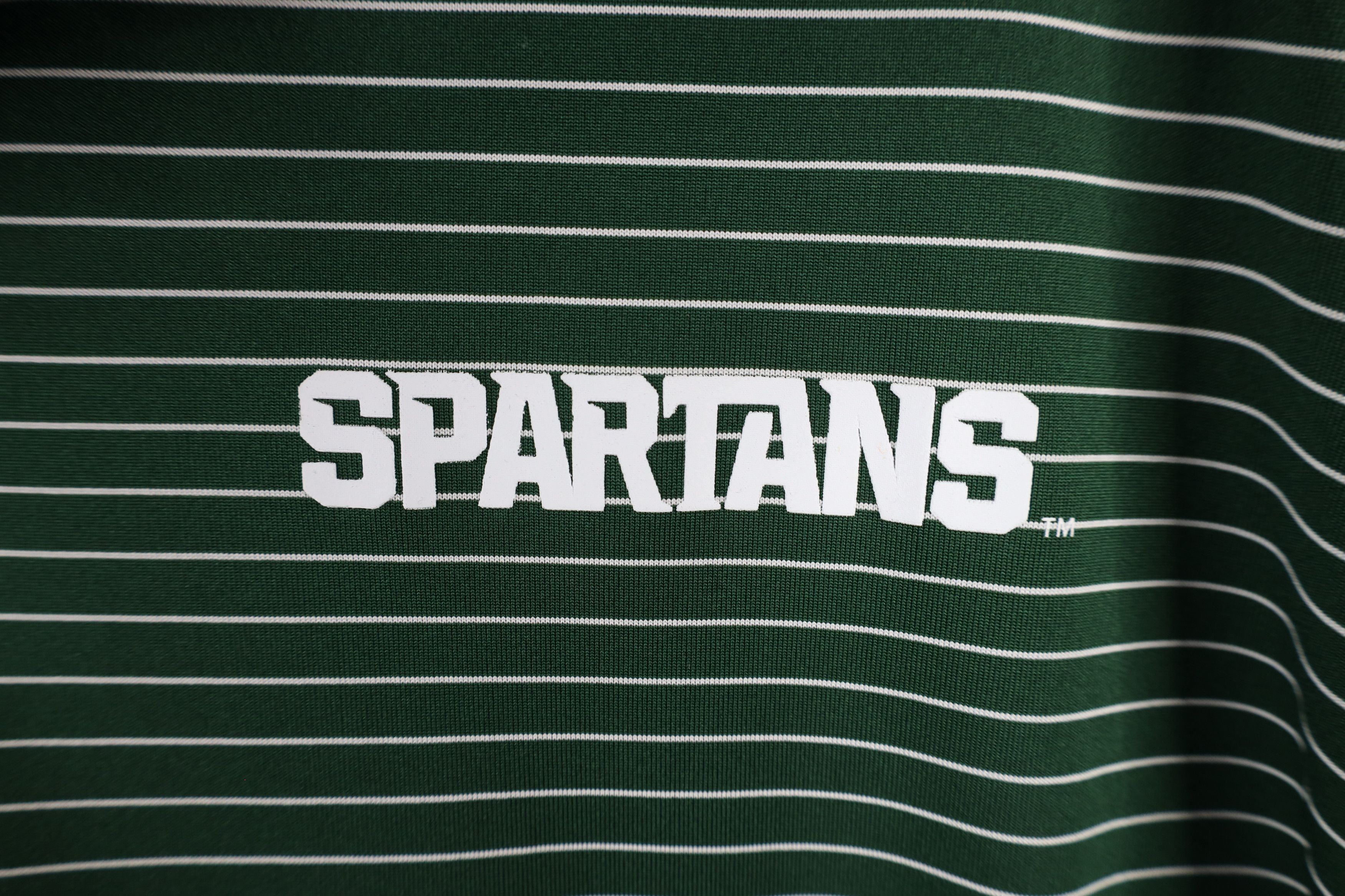 Nike × Vintage Nike Michigan State University Striped Golf Polo Shirt Green Size US XL / EU 56 / 4 - 4 Thumbnail